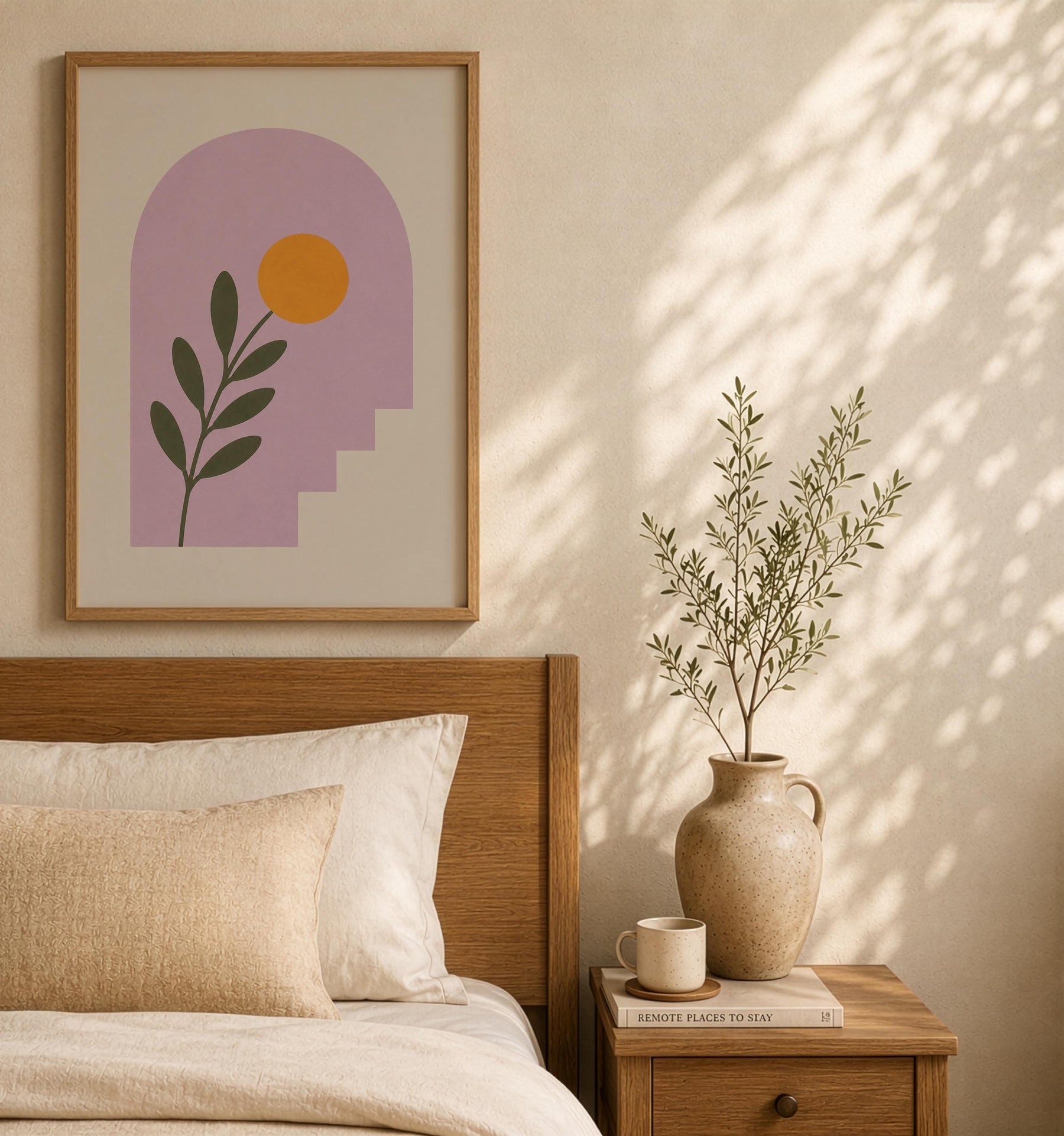 Alcove Floral Archway Print | Minimalist Botanical Mediterranean Wall Art | Framed or Unframed
