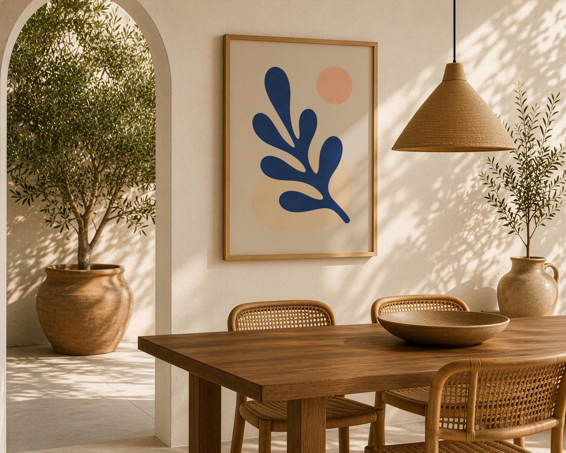 Folia Abstract Botanical Print | Cobalt Blue, Scandinavian Decor | Framed or Unframed