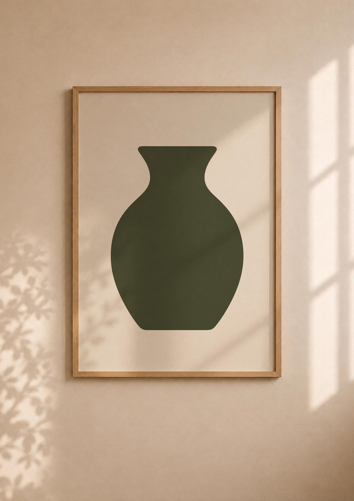 Forma Green Vase Print | Minimalist Abstract Contemporary Wall Art | Framed or Unframed