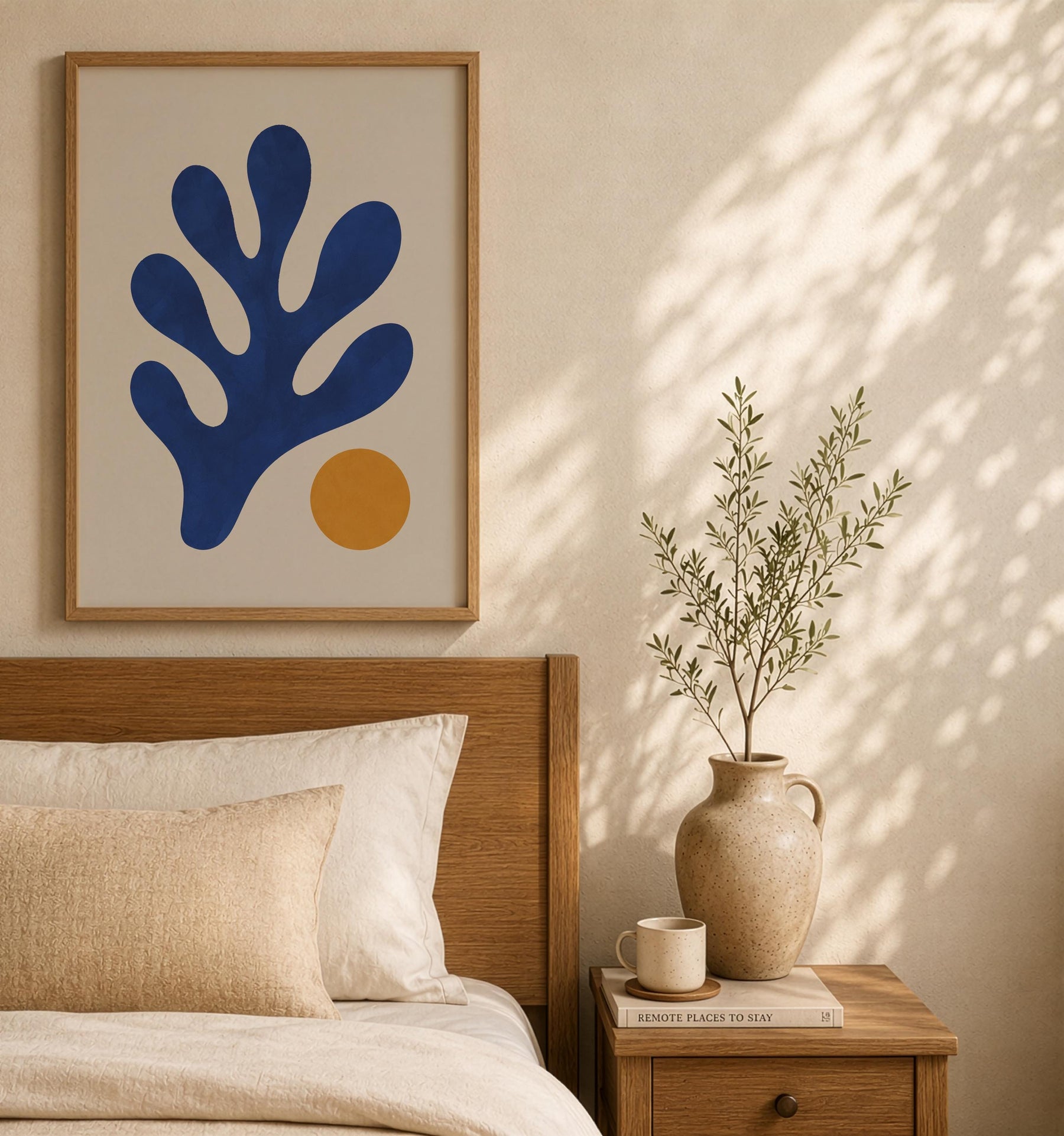Tide Abstract Blue Coral Print | Matisse Inspired Coastal Wall Art | Framed or Unframed
