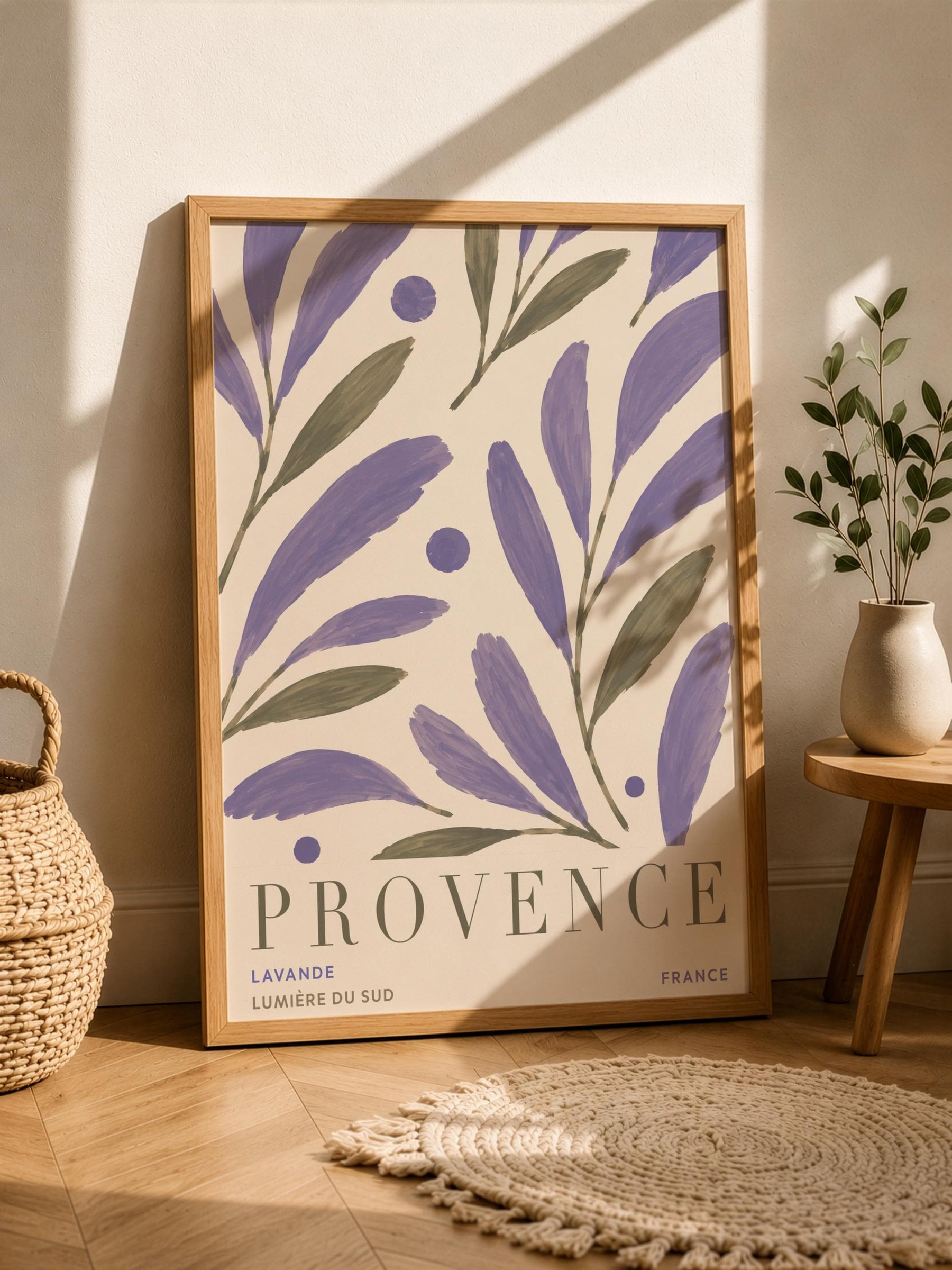Provence Lavender Print | Hand-Painted Botanical Wall Art, French Countryside Illustration | Framed or Unframed