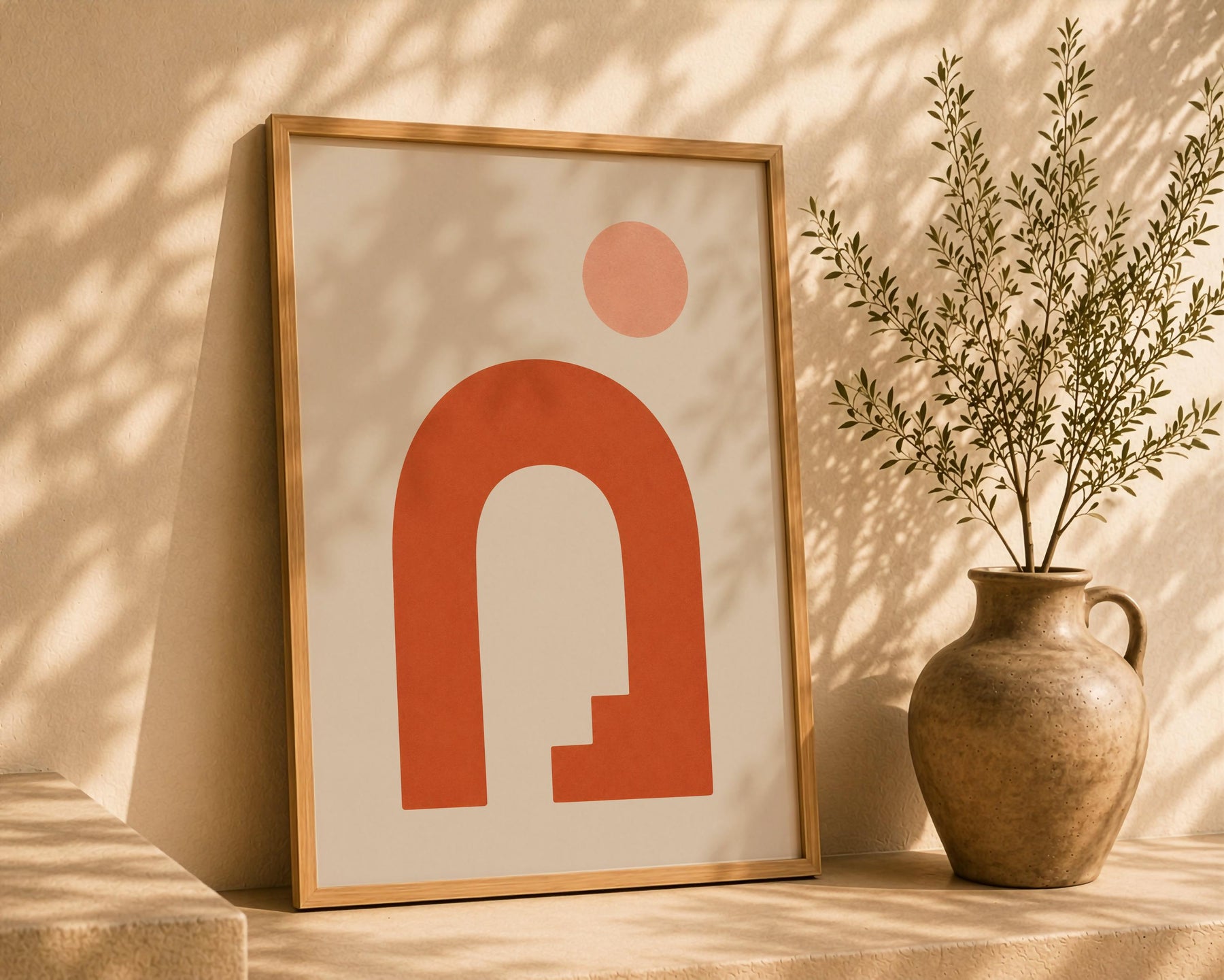 Arco Archway Print | Mediterranean Terracotta Abstract Wall Art | Framed or Unframed