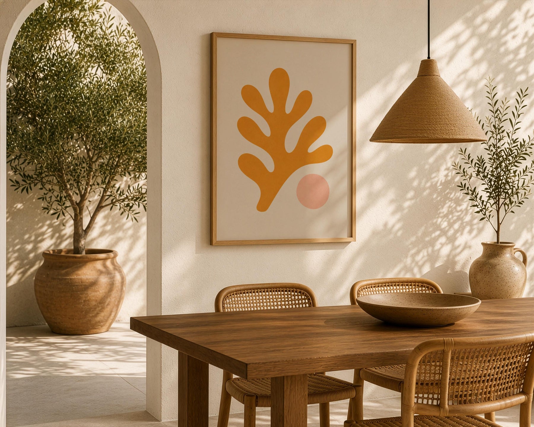 Oro Coral Print | Abstract Botanical Coastal Wall Art (Framed or Unframed)