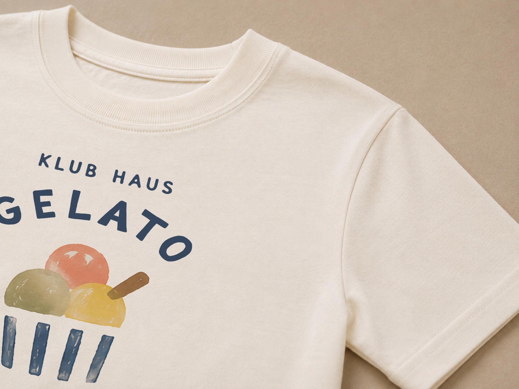 Organic Cotton Kids Ice Cream T-Shirt | Hand-Painted Design Summer Gelato Tee