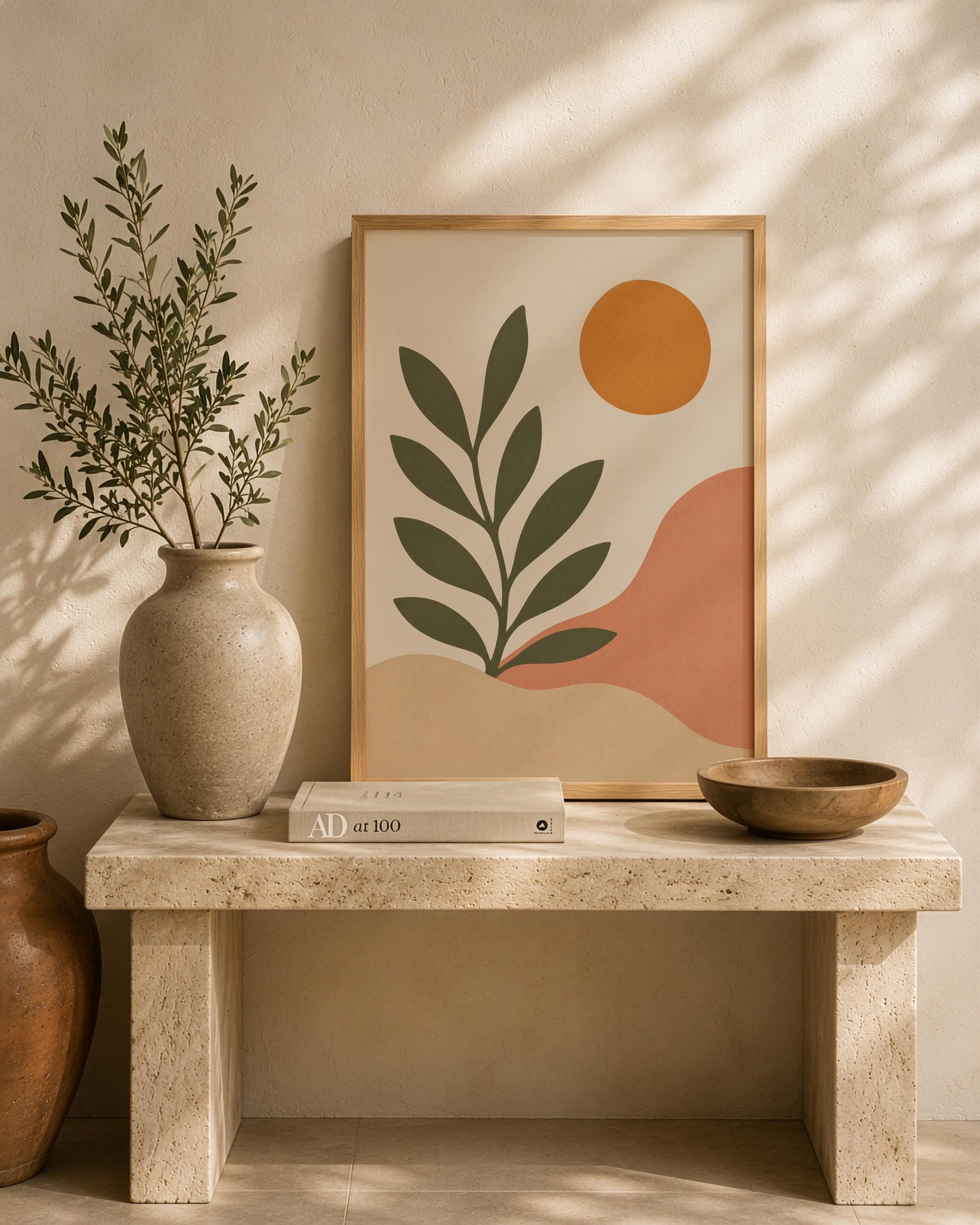 Sierra Botanical Print | Minimalist Desert Hills Wall Art, Neutral Room Decor | Framed or Unframed