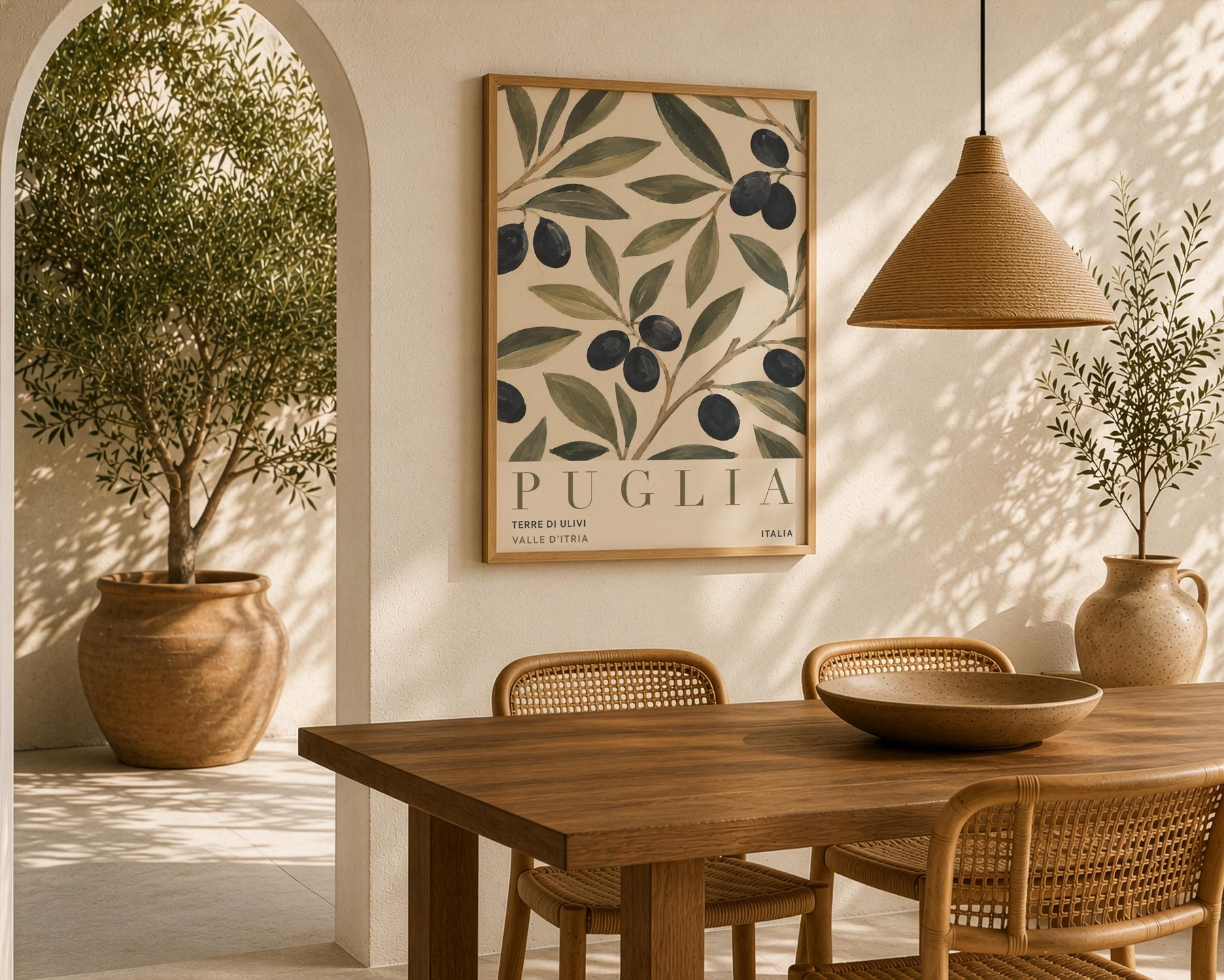 Puglia Olive Branch Print | Italian Botanical Travel Poster | Framed or Unframed