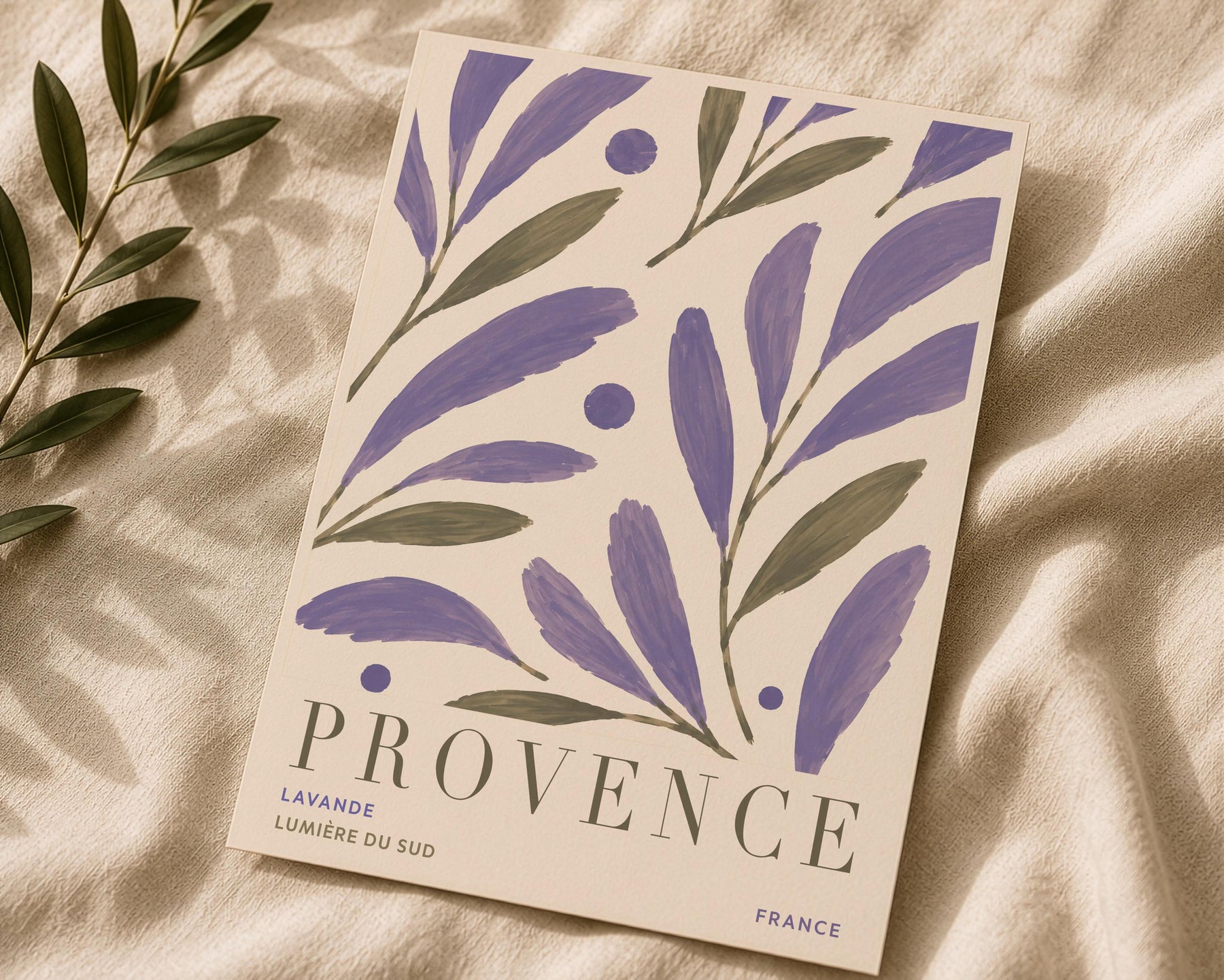 Provence Lavender Print | Hand-Painted Botanical Wall Art, French Countryside Illustration | Framed or Unframed