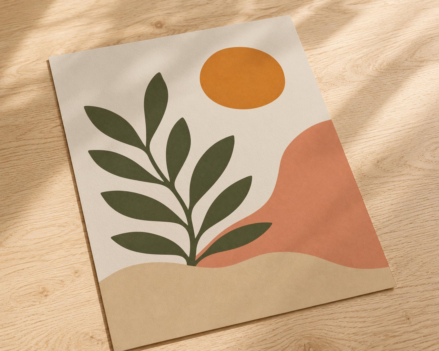 Sierra Botanical Print | Minimalist Desert Hills Wall Art, Neutral Room Decor | Framed or Unframed