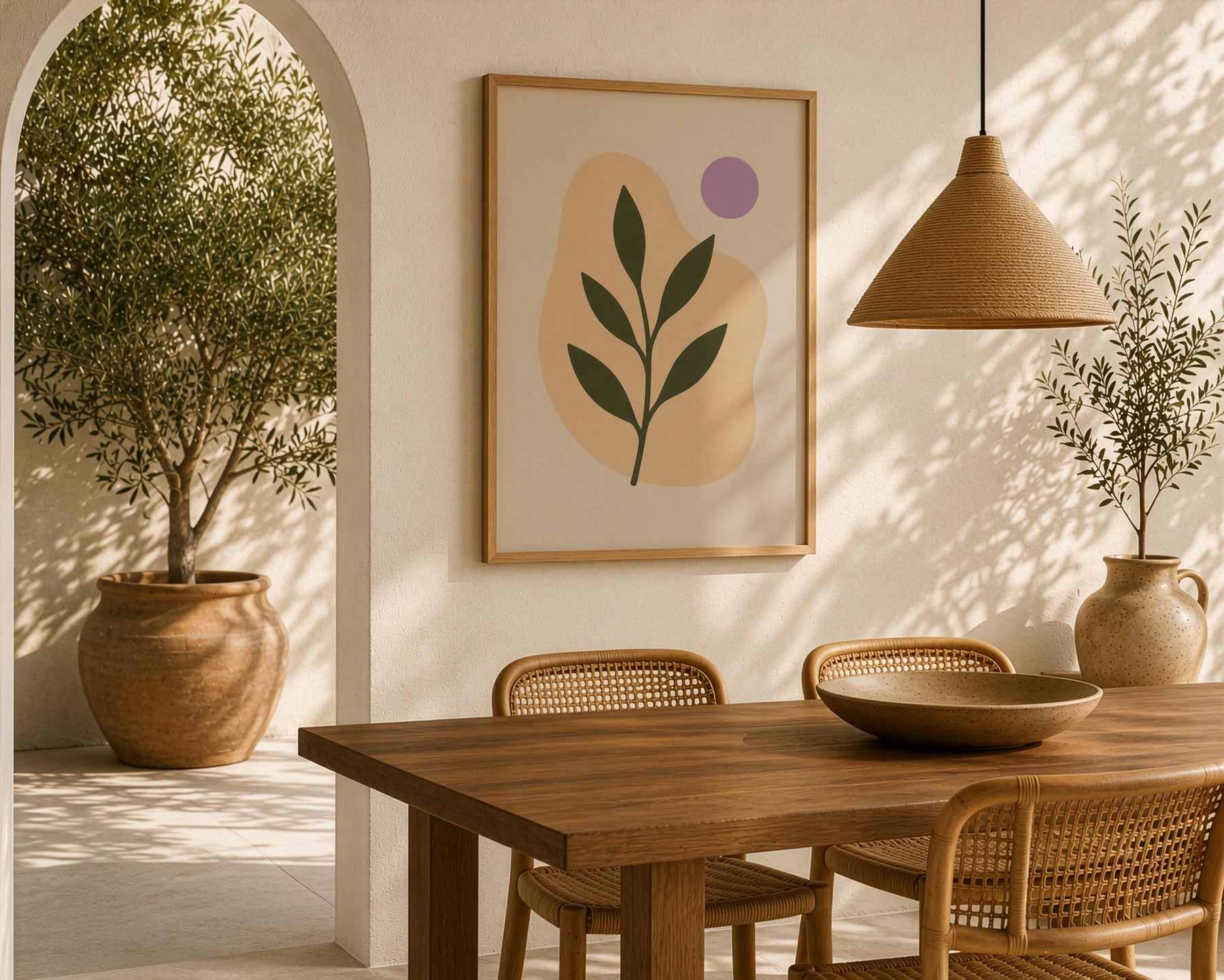 Botanica Abstract Leaf Print | Botanical Organic Modern Wall Art | Framed or Unframed