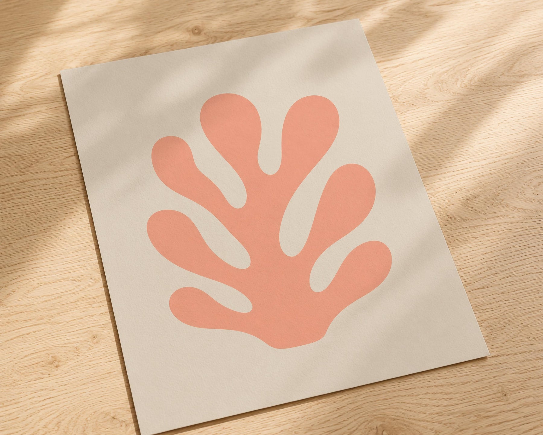 Cala Pink Coral Print | Minimalist Coastal Botanical Wall Art | Framed or Unframed