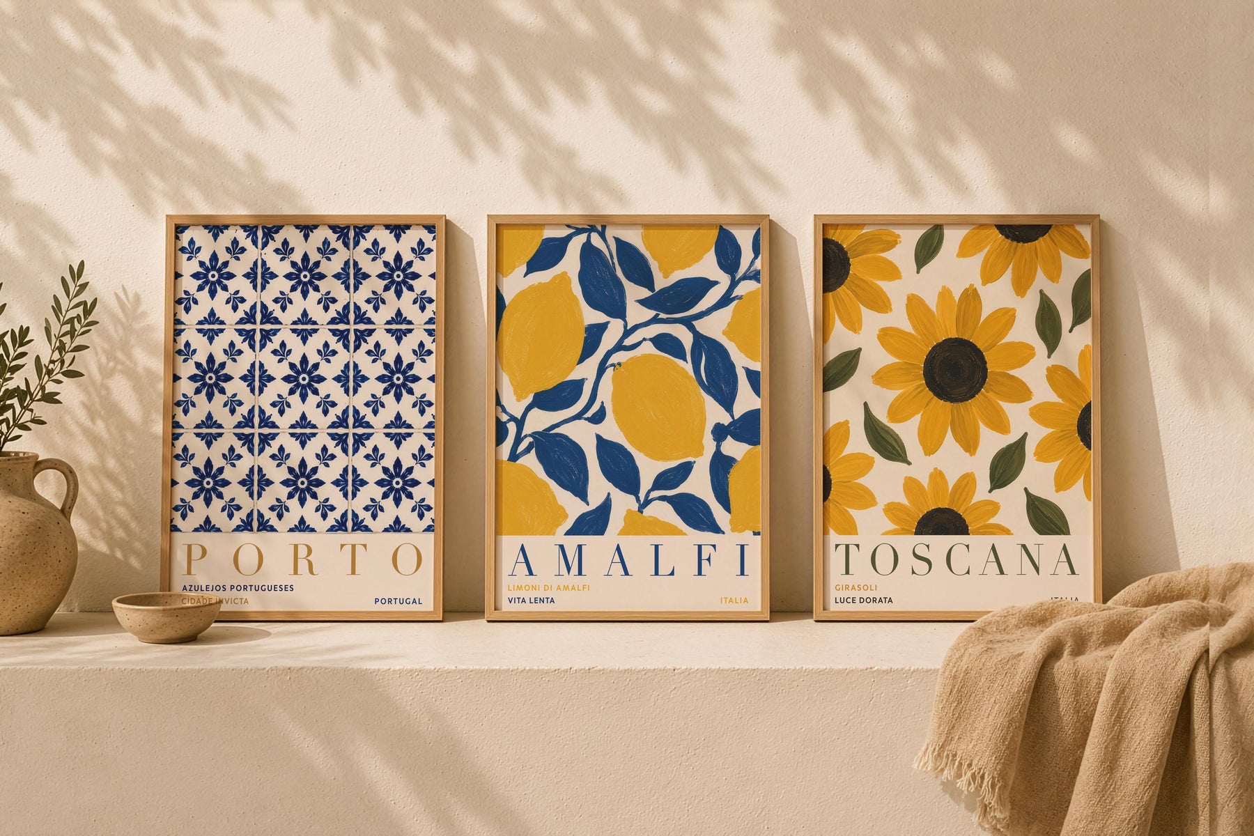 Tuscany Sunflower Print | Hand-Painted Italian Countryside Wall Art | Framed or Unframed
