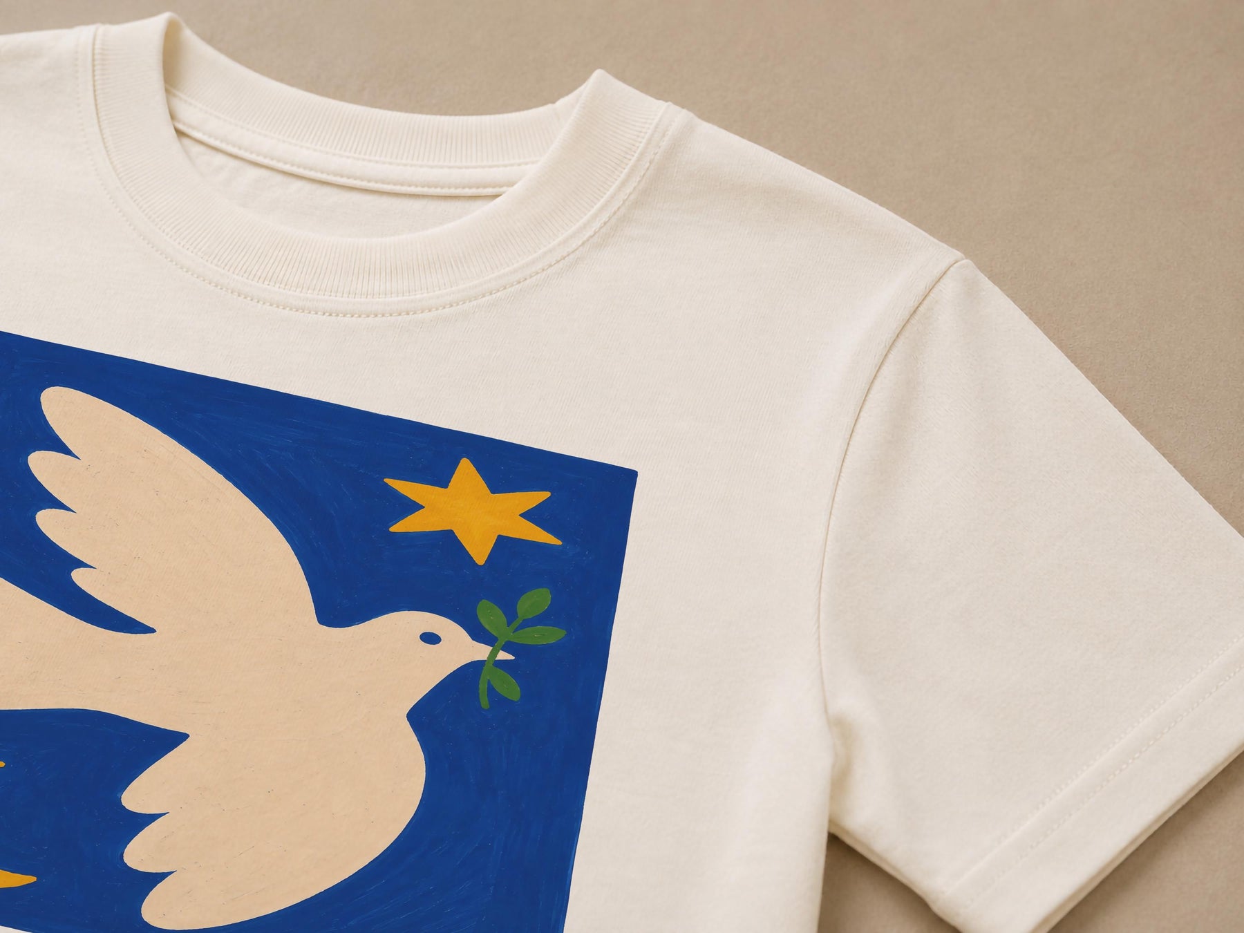 Folk Art Bird Kids T-Shirt | Organic Cotton, Hand-Painted Peace Dove Graphic Tee