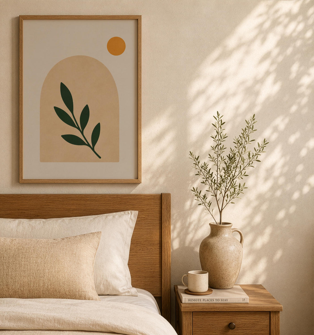 Arco Abstract Archway Botanical Print | Minimalist Leaf Wall Art, Scandinavian Poster | Framed or Unframed