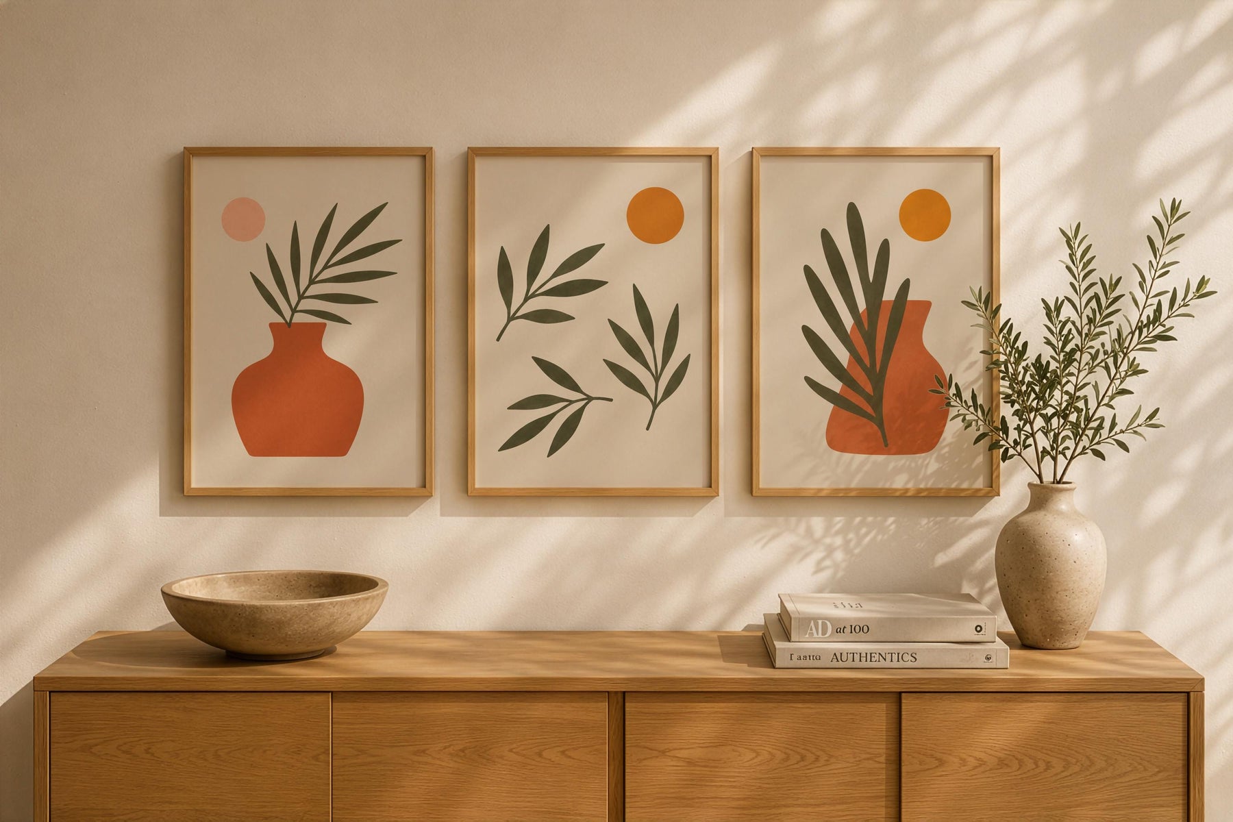 Oasis Olive Branch Print | Hand-Painted Botanical Art, Mediterranean Wall Decor | Framed or Unframed
