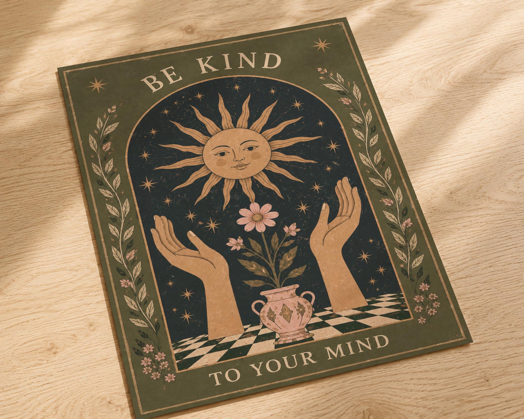 Celestial Sun Folk Art Print | Inspirational Illustrated Wall Decor | Framed or Unframed