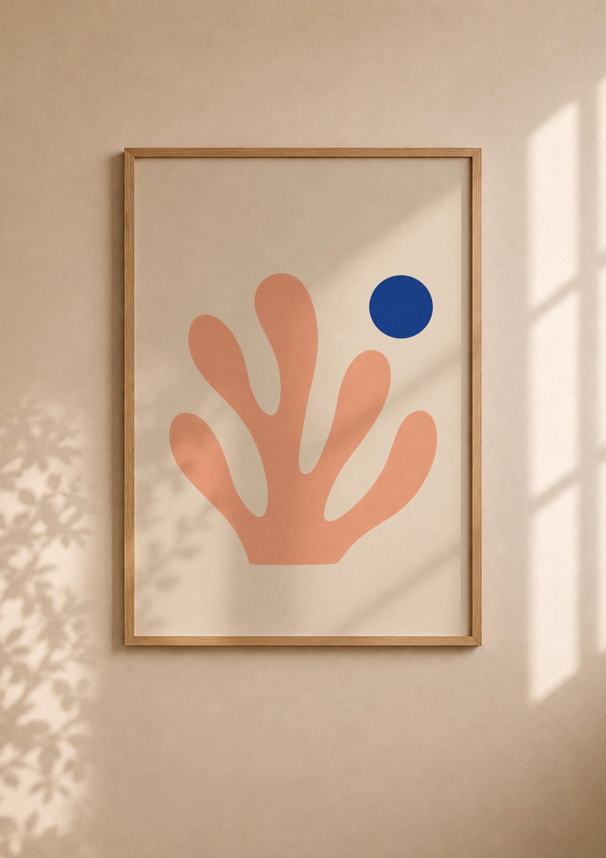 Maris Pink Coral Print | Blue Pearl Coastal Botanical Wall Art | Framed or Unframed