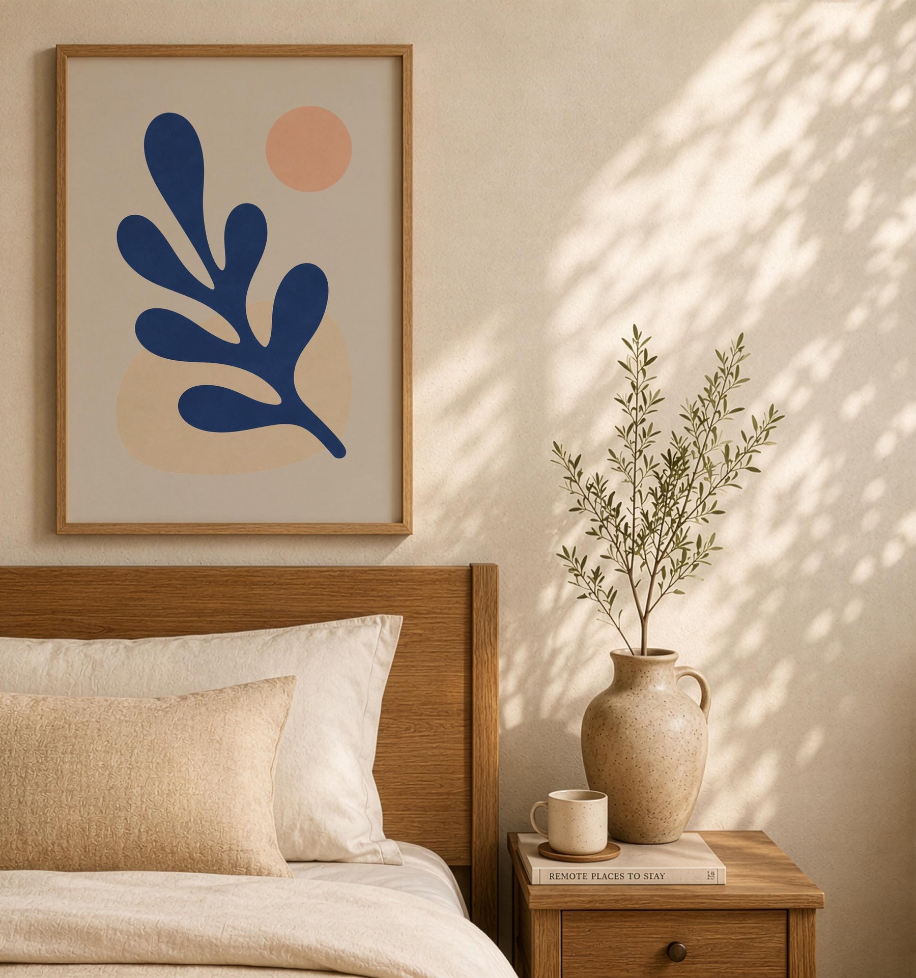 Folia Abstract Botanical Print | Cobalt Blue, Scandinavian Decor | Framed or Unframed