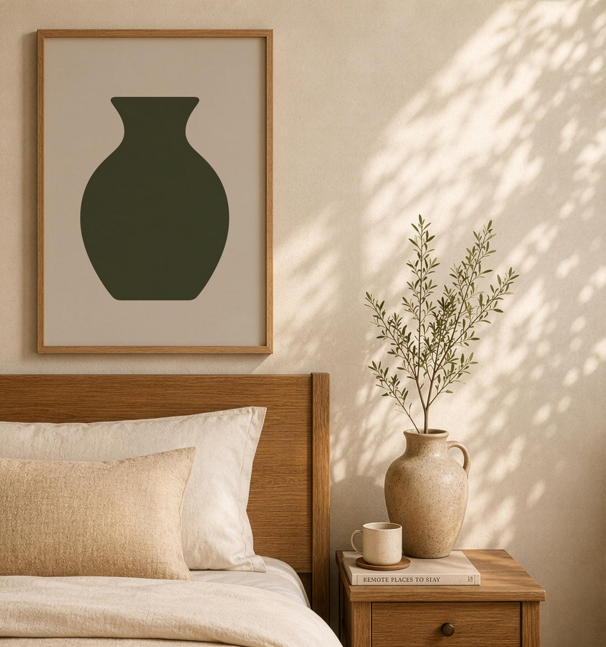 Forma Green Vase Print | Minimalist Abstract Contemporary Wall Art | Framed or Unframed
