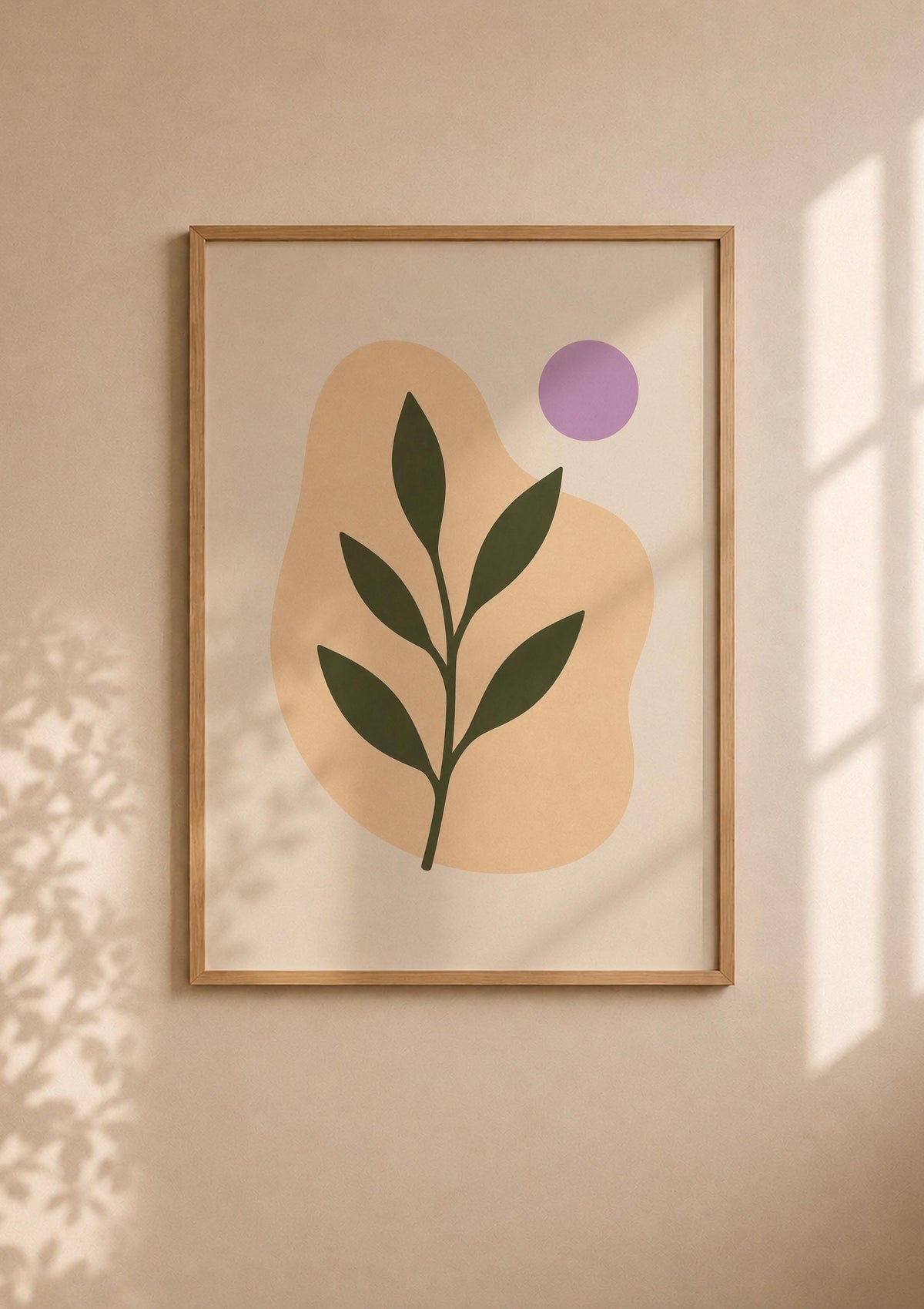 Botanica Abstract Leaf Print | Botanical Organic Modern Wall Art | Framed or Unframed