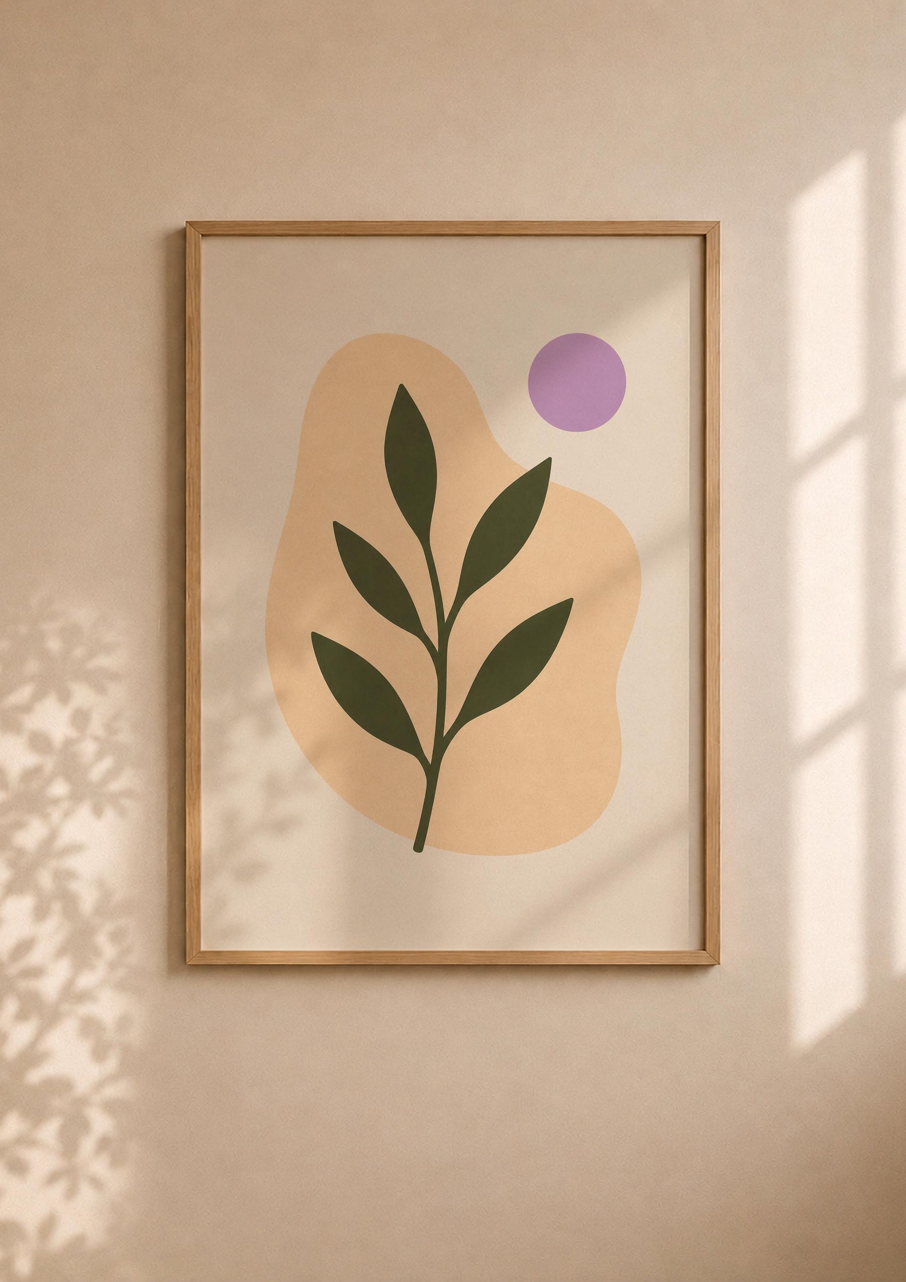 Botanica Abstract Leaf Print | Botanical Organic Modern Wall Art | Framed or Unframed