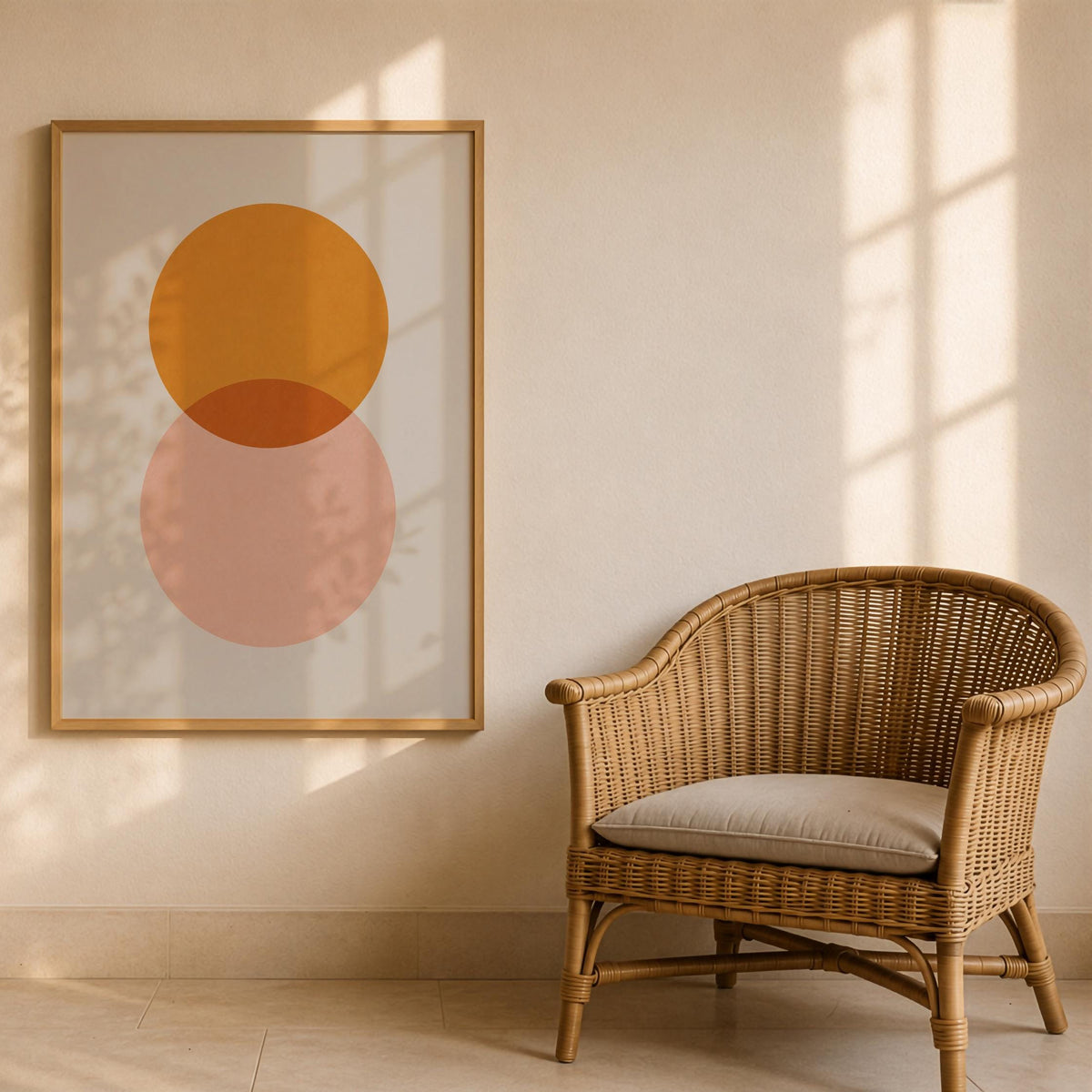 Eclipse Circle Print | Minimalist Geometric Wall Art, Modern Abstract Poster | Framed or Unframed