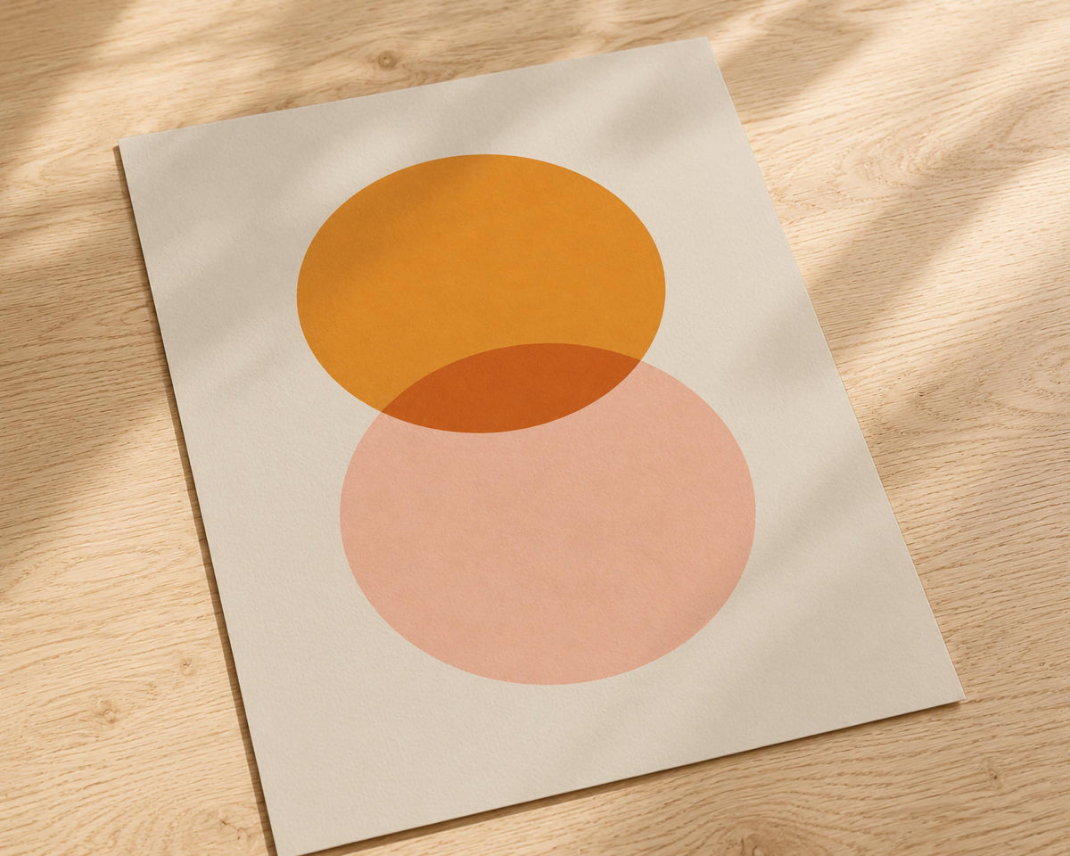 Eclipse Circle Print | Minimalist Geometric Wall Art, Modern Abstract Poster | Framed or Unframed