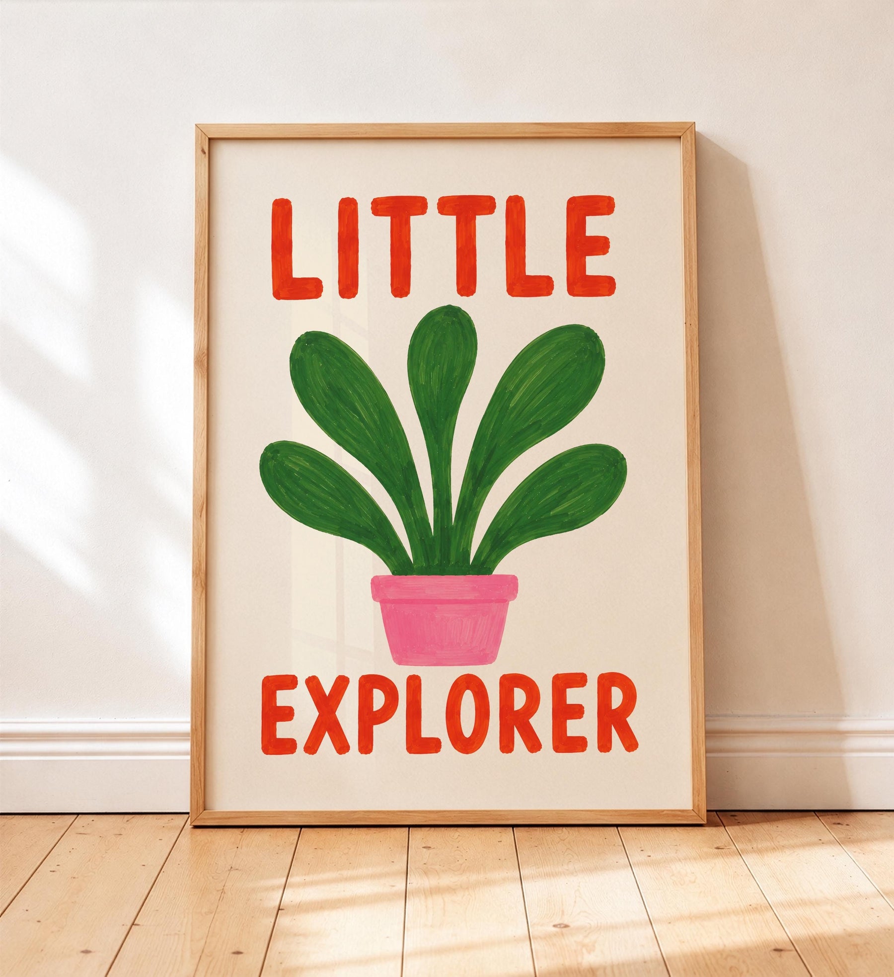 Little Explorer Print | Hand-Painted Botanical Nursery Wall Art, Kids Room Decor | Framed or Unframed
