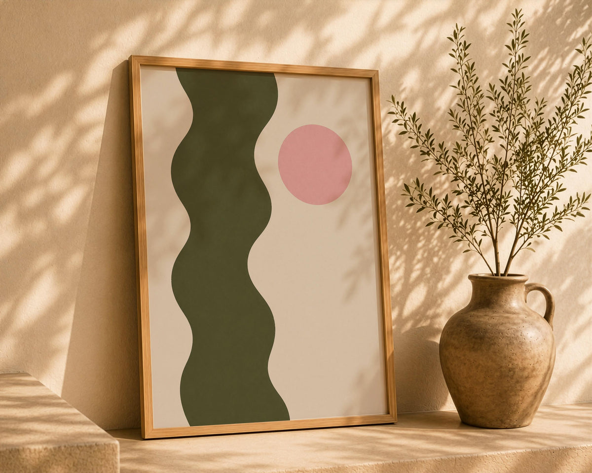 Abstract Wave Organic Flow Print | Modern Minimalist Wall Art | Framed or Unframed