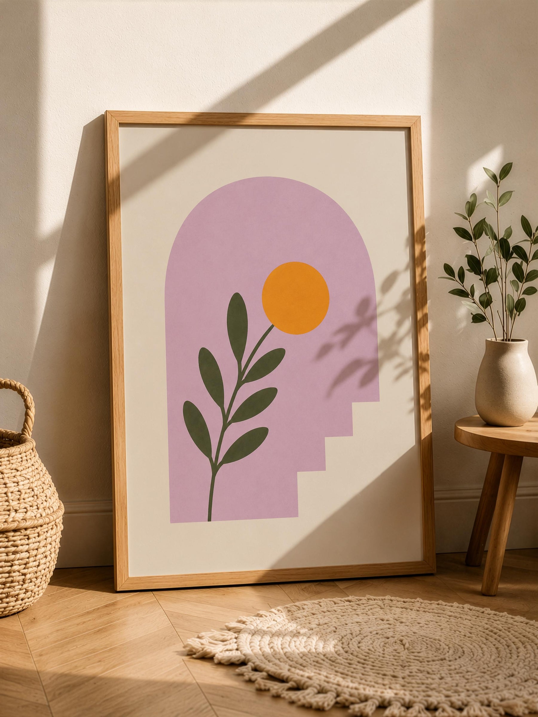 Alcove Floral Archway Print | Minimalist Botanical Mediterranean Wall Art | Framed or Unframed