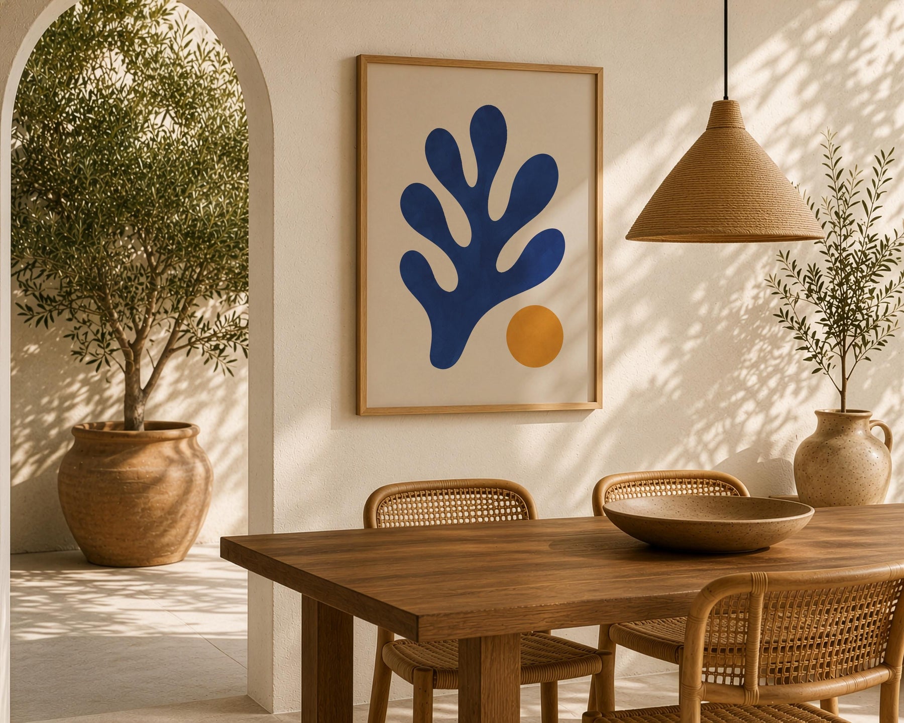 Tide Abstract Blue Coral Print | Matisse Inspired Coastal Wall Art | Framed or Unframed