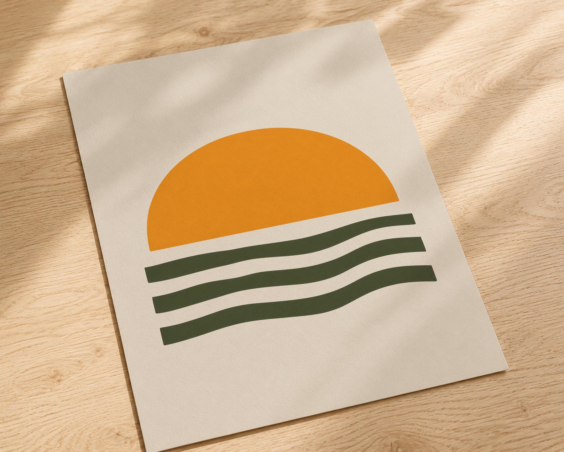 Helios Sunset Sea Print | Minimalist Coastal Abstract Wall Art | Framed or Unframed