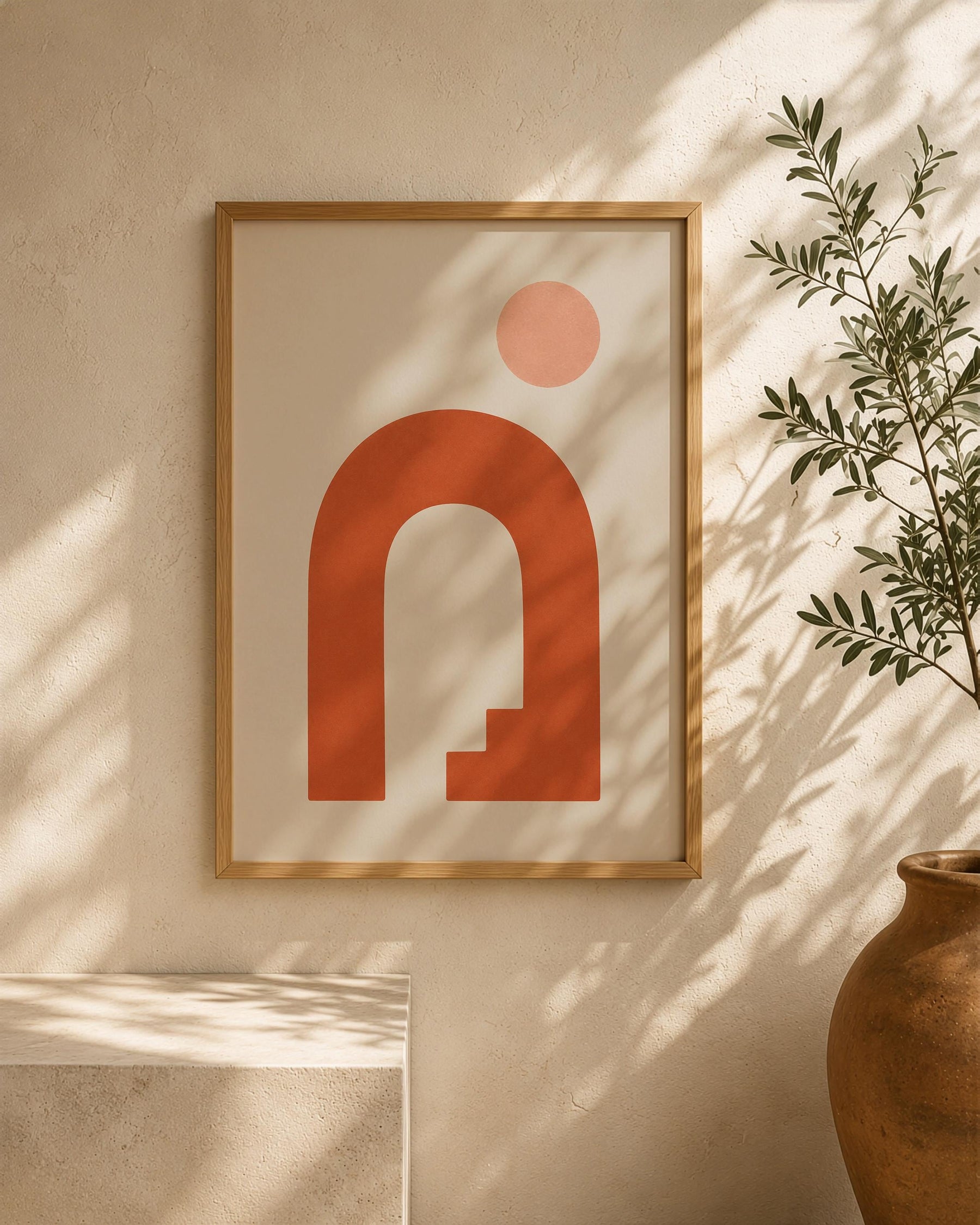 Arco Archway Print | Mediterranean Terracotta Abstract Wall Art | Framed or Unframed