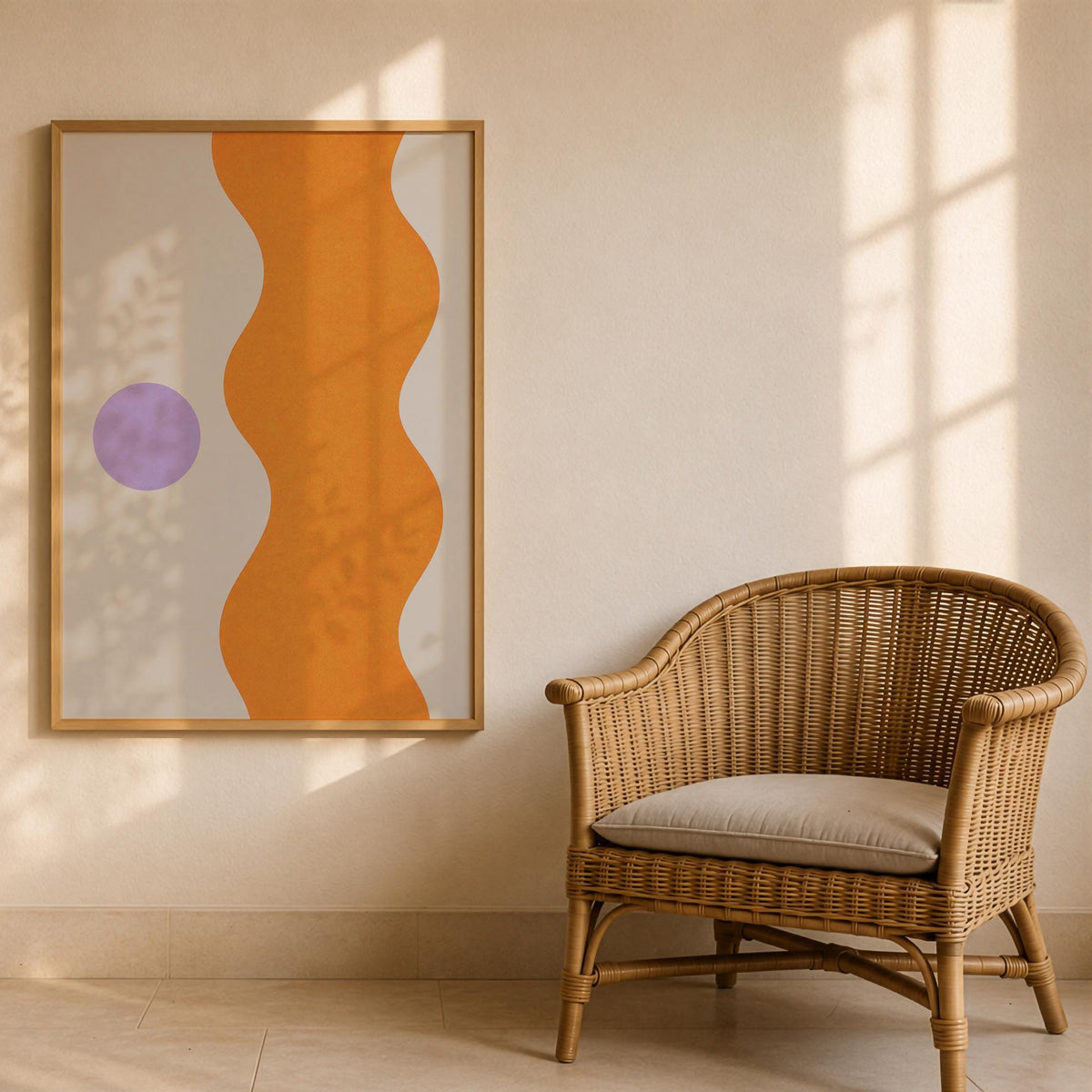 Abstract Art Print | Riva Mediterranean Coastline, Organic Modern Wall Art | Framed or Unframed