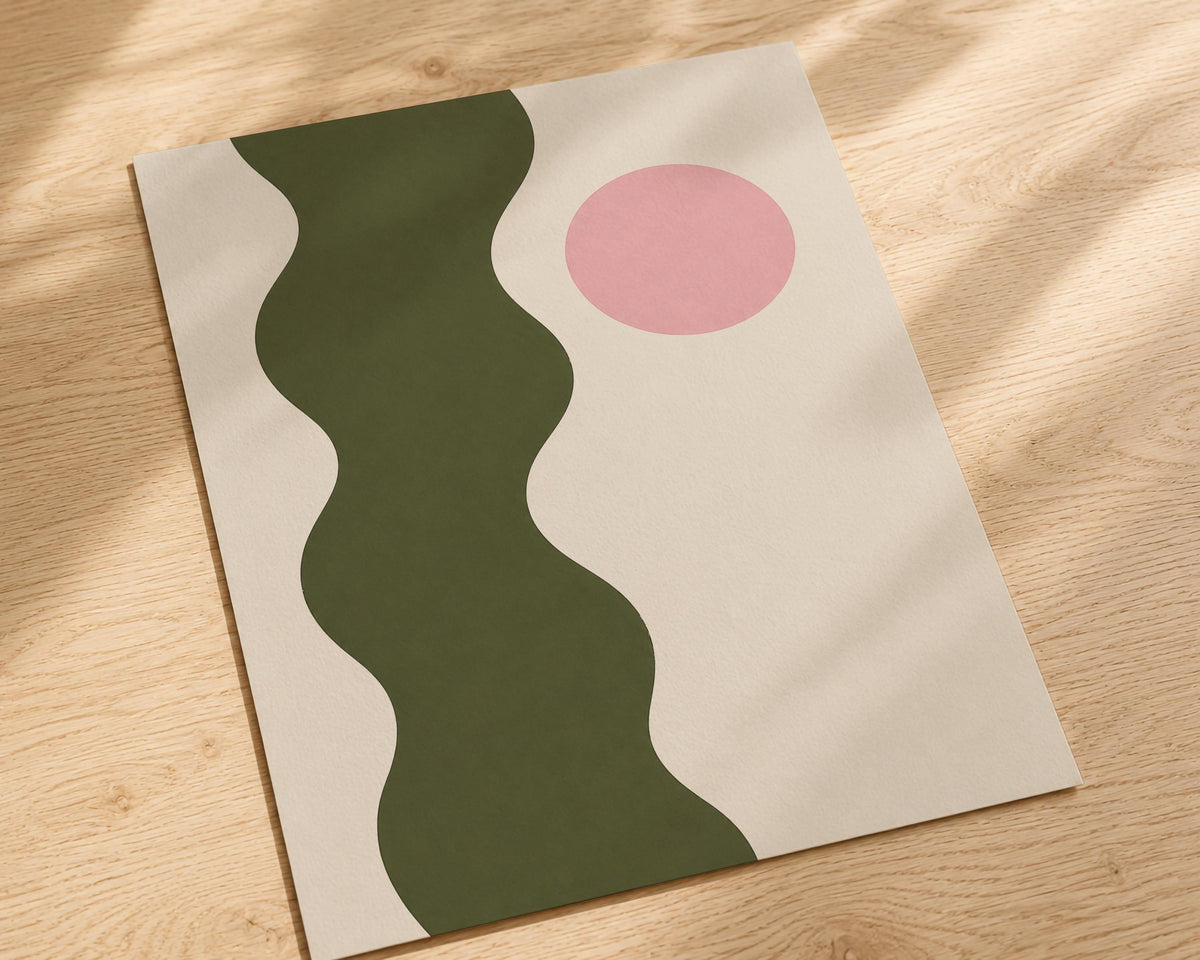 Abstract Wave Organic Flow Print | Modern Minimalist Wall Art | Framed or Unframed