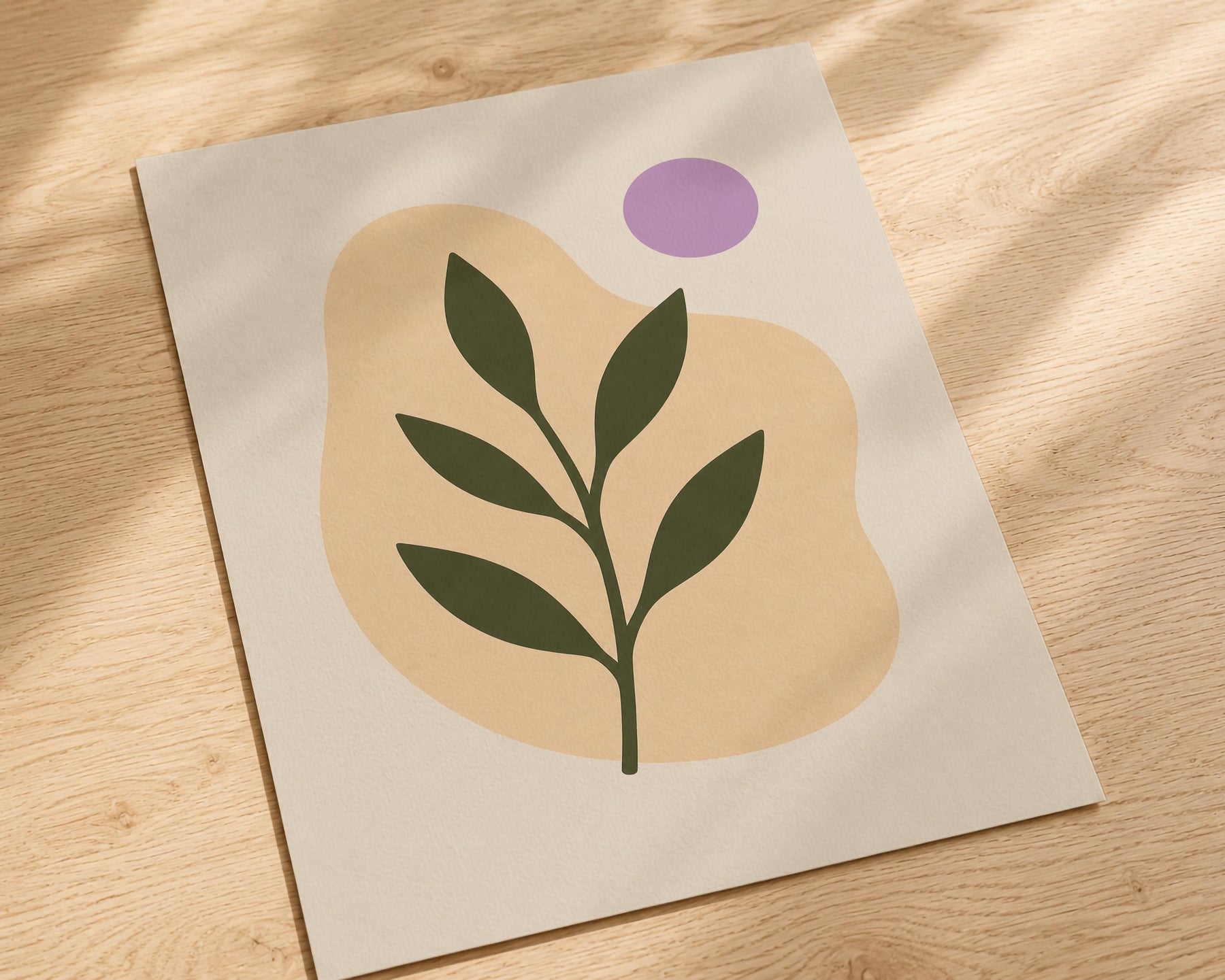 Botanica Abstract Leaf Print | Botanical Organic Modern Wall Art | Framed or Unframed