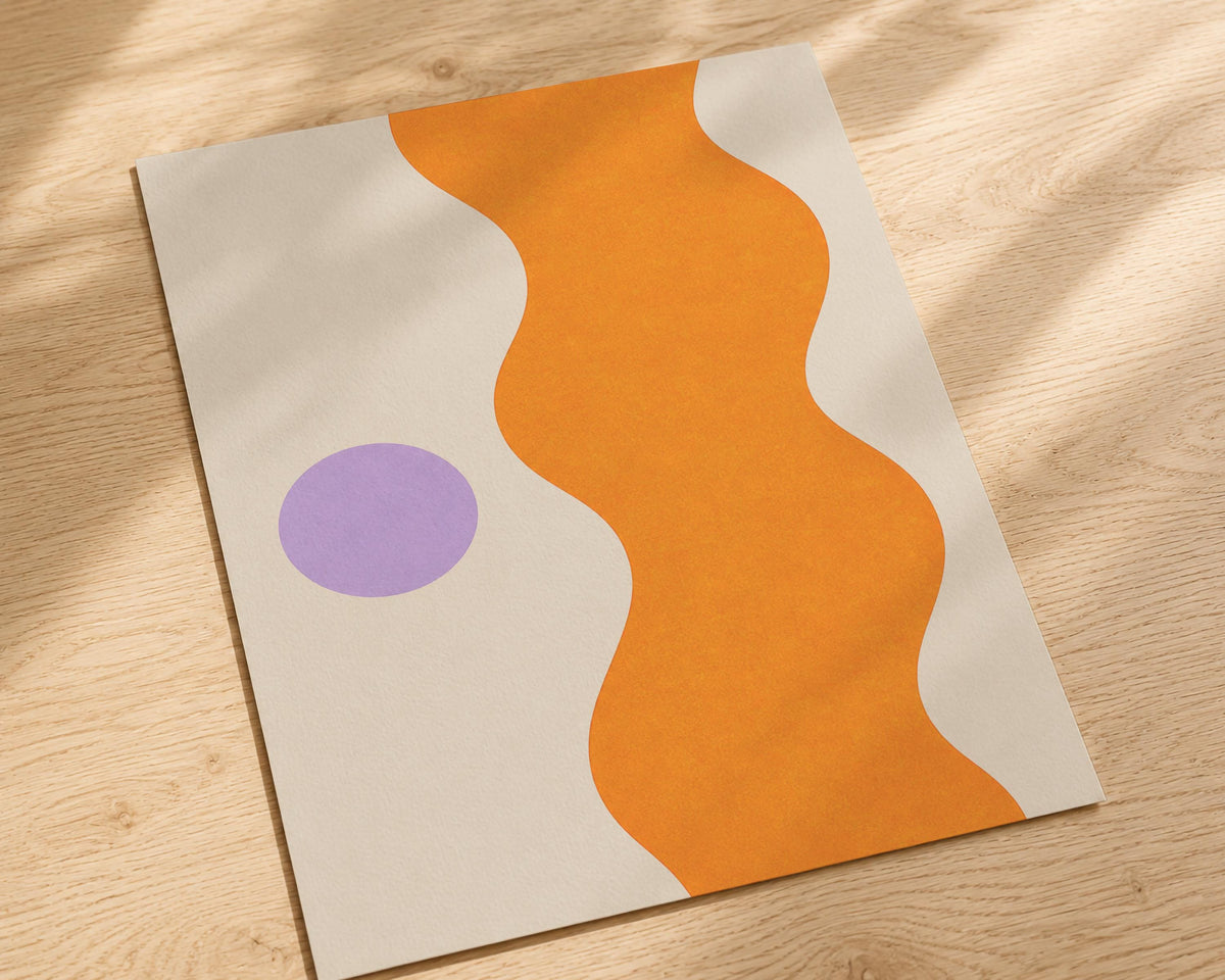 Abstract Art Print | Riva Mediterranean Coastline, Organic Modern Wall Art | Framed or Unframed