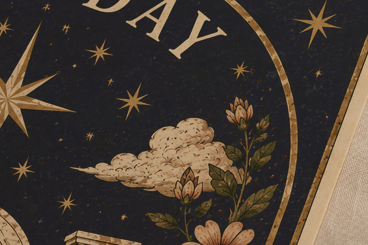New Day New Possibilities Celestial Folk Art Print | Inspirational Positive Message Wall Art | Framed or Unframed