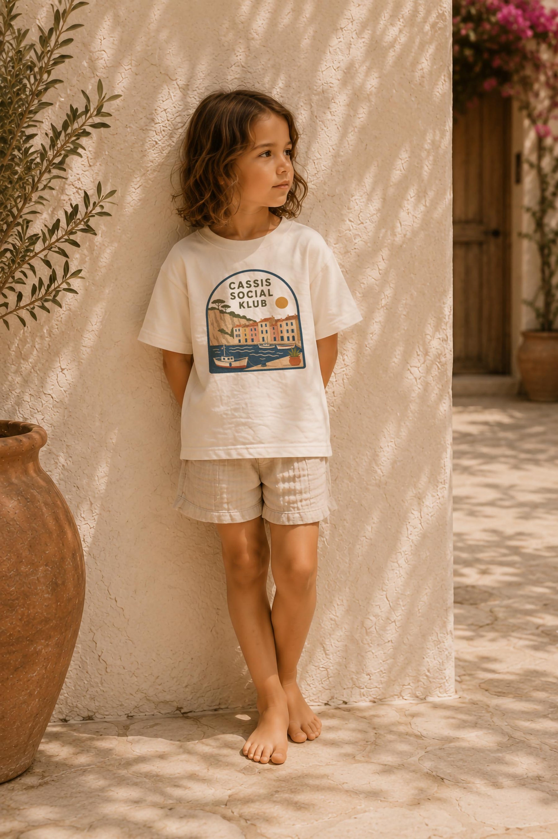 Kids Organic Cotton T-Shirt | Cassis French Riviera Graphic Tee | Mediterranean Summer Clothing