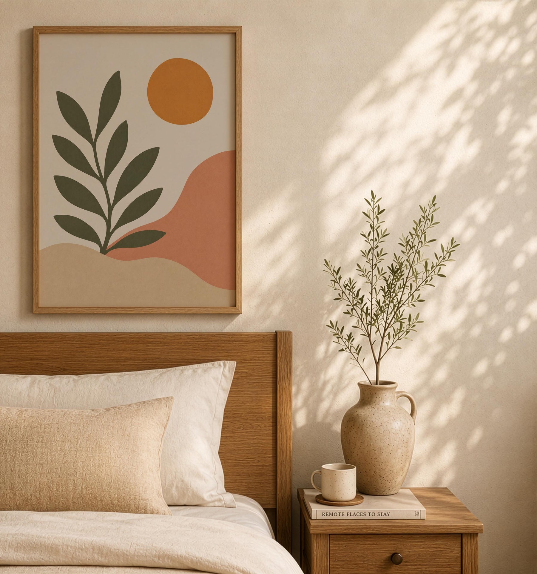 Sierra Botanical Print | Minimalist Desert Hills Wall Art, Neutral Room Decor | Framed or Unframed
