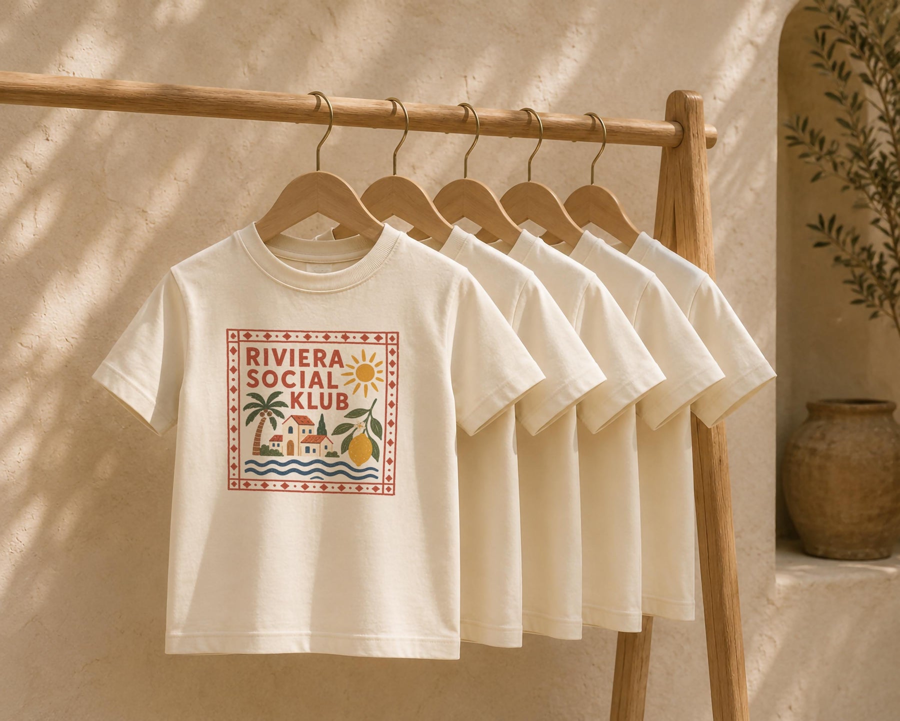 Kids Organic Cotton T-Shirt | Mediterranean Graphic Tee, Coastal Summer Clothing