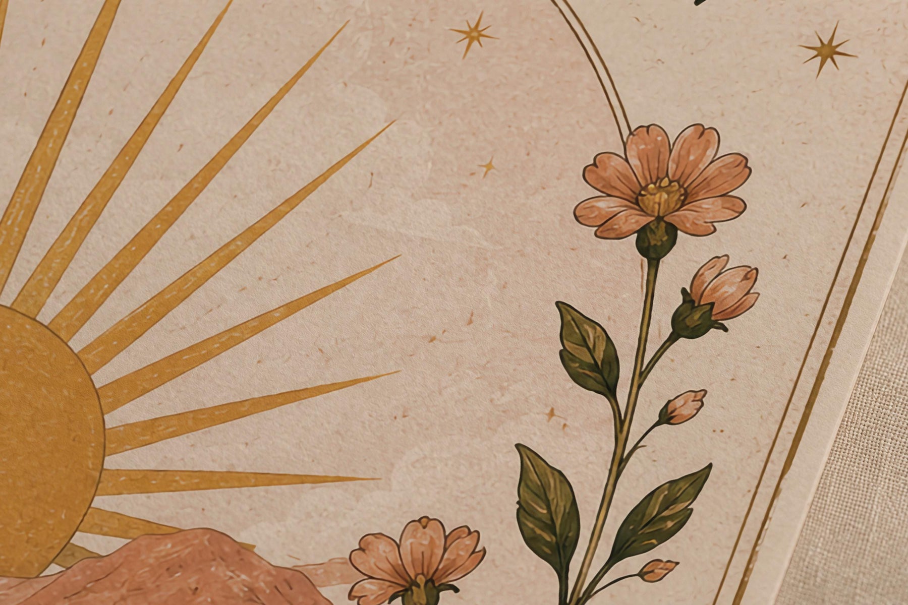 Here Comes the Sun Print | Inspirational Nursery Wall Art, Celestial Folk Art, Framed or Unframed