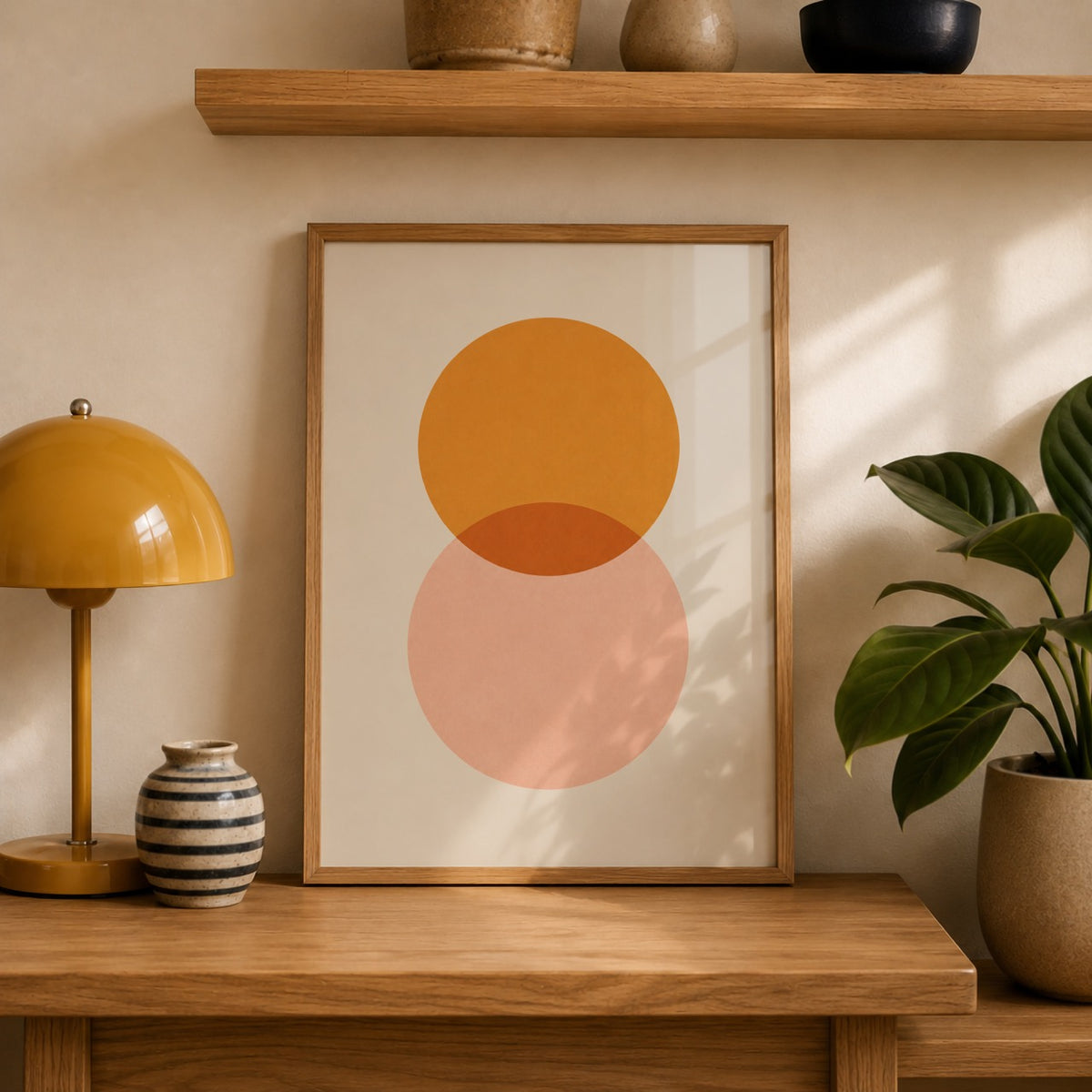 Eclipse Circle Print | Minimalist Geometric Wall Art, Modern Abstract Poster | Framed or Unframed