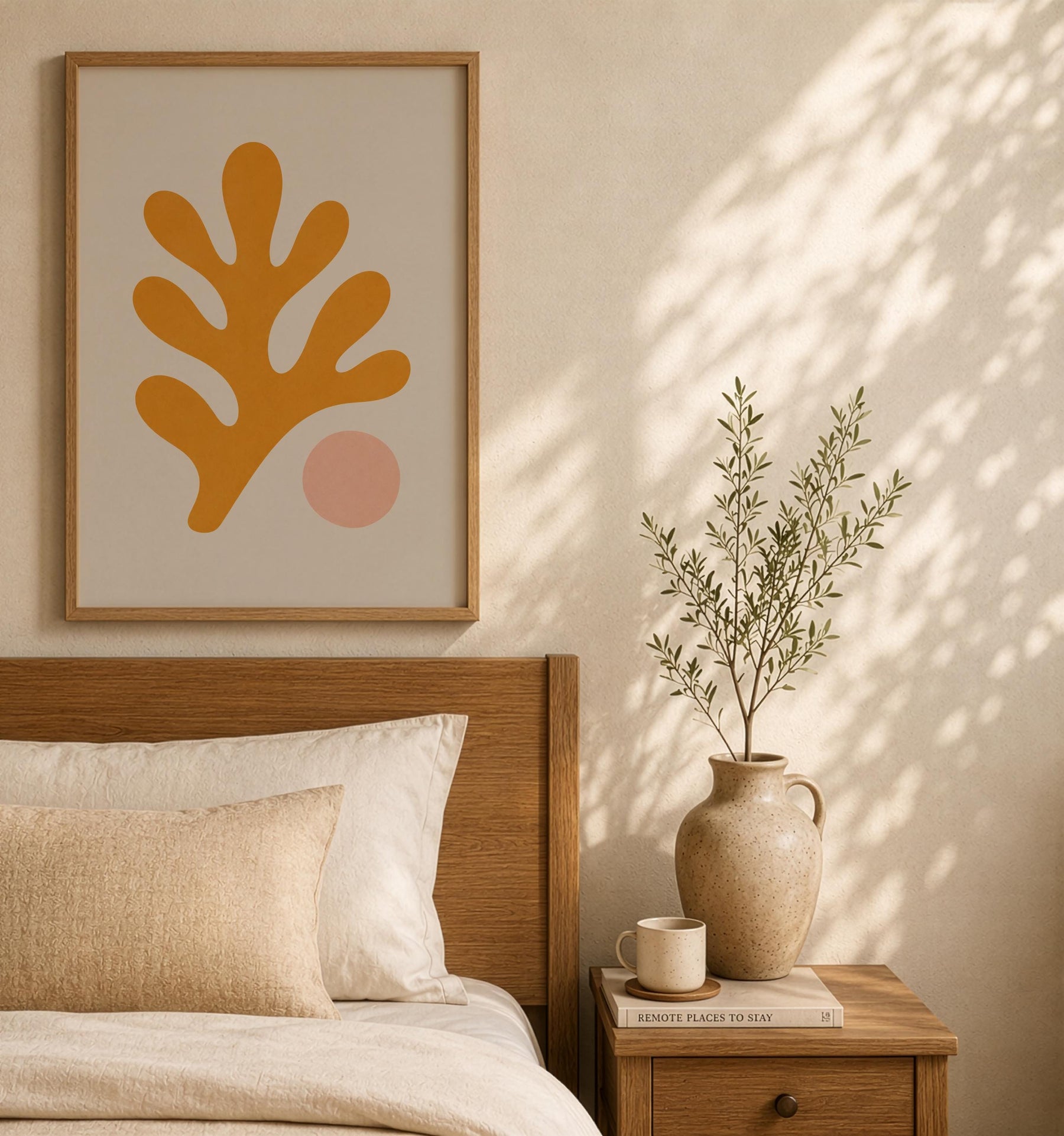 Oro Coral Print | Abstract Botanical Coastal Wall Art (Framed or Unframed)