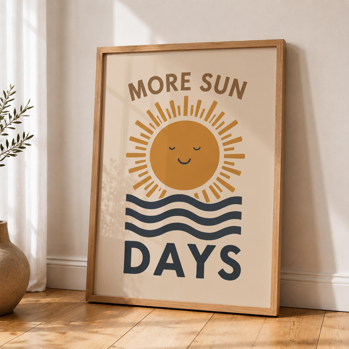 More Sun Days Print | Coastal Summer Beach House Wall Art | Framed or Unframed