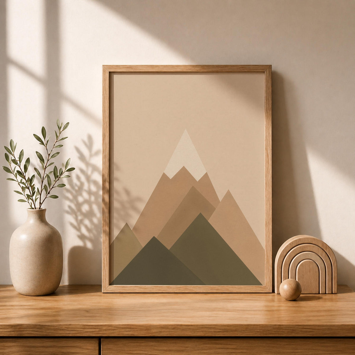 Mountain Print | Minimalist Geometric Landscape Wall Art | Framed or Unframed