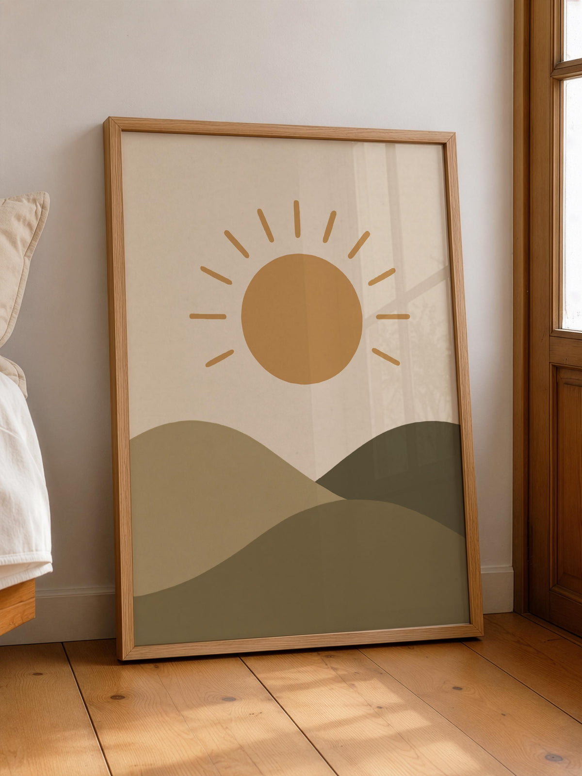 Sunset Sunrise Landscape Print | Rolling Hills Wall Art | Framed or Unframed
