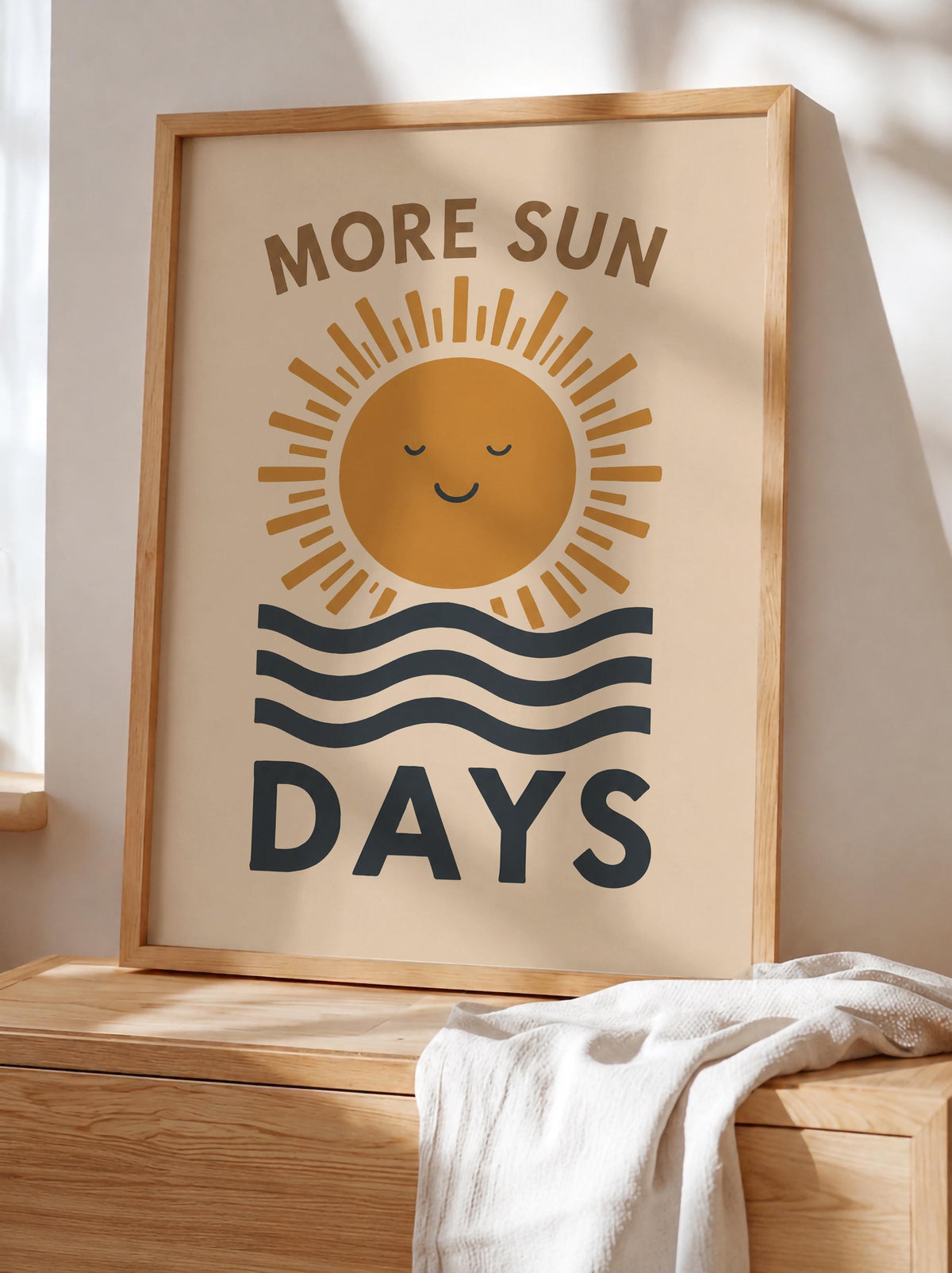 More Sun Days Print | Coastal Summer Beach House Wall Art | Framed or Unframed