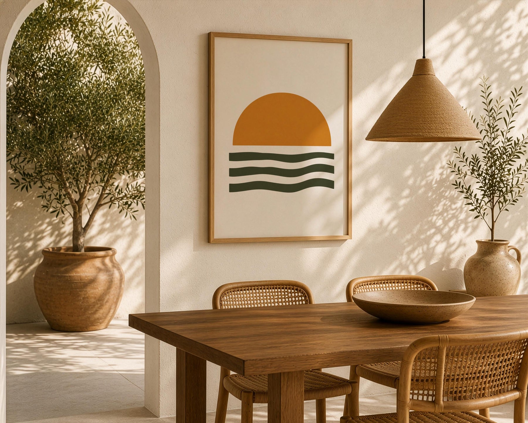 Helios Sunset Sea Print | Minimalist Coastal Abstract Wall Art | Framed or Unframed