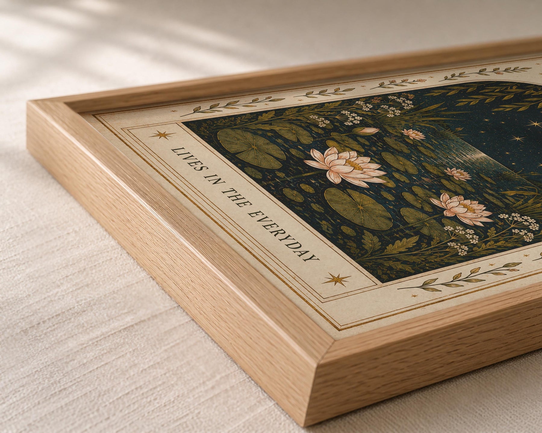 Quiet Magic Print | Celestial Nursery Wall Art, Botanical Folk Art Illustration, Framed or Unframed