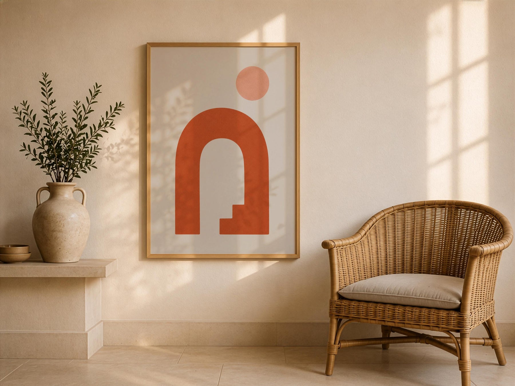 Arco Archway Print | Mediterranean Terracotta Abstract Wall Art | Framed or Unframed